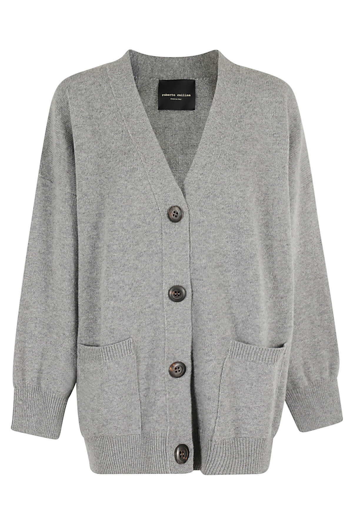 Shop Roberto Collina Cardigan Over Con Tasche In Grigio