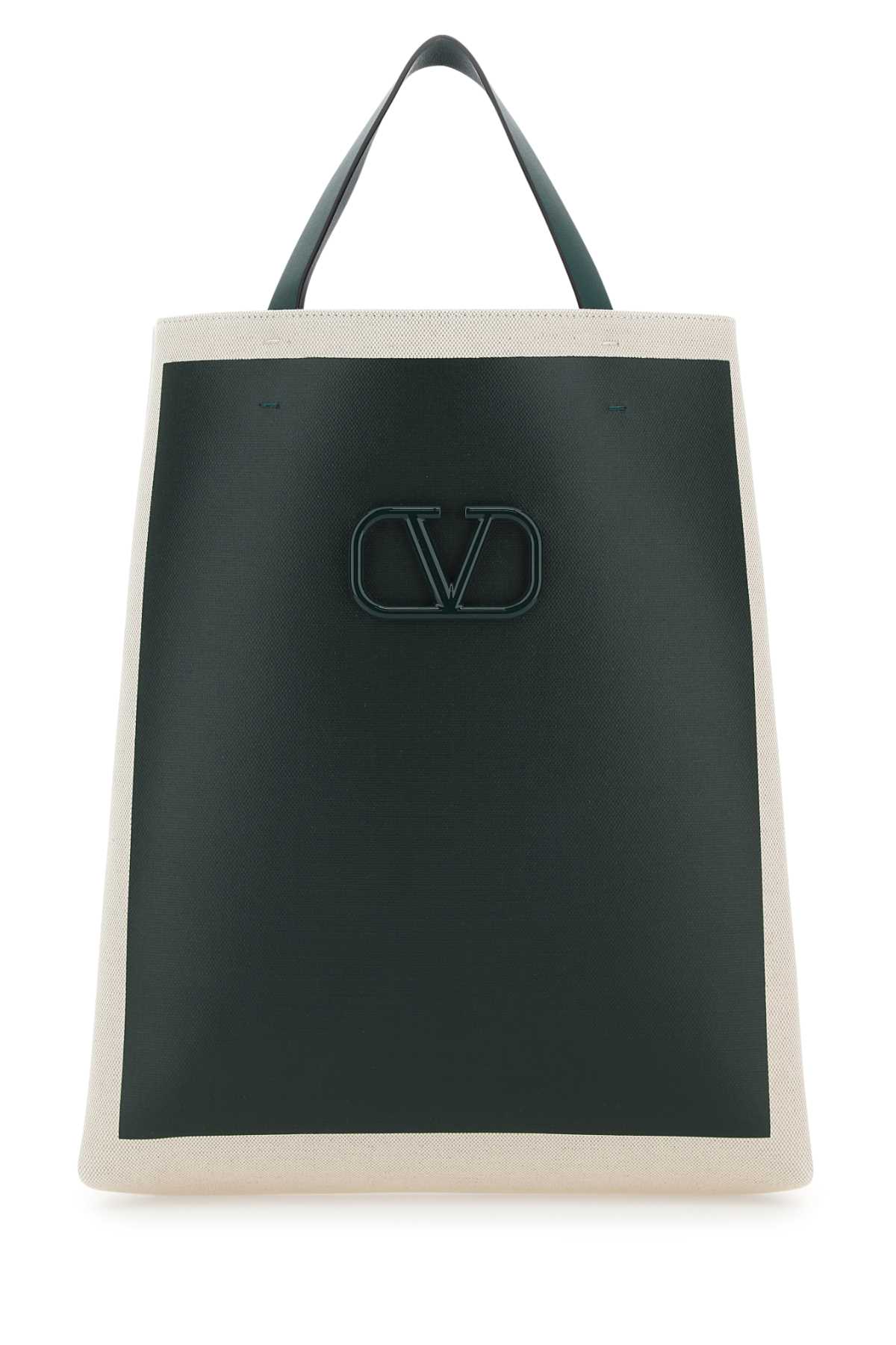 Two-tone Canvas Vlogo Signature Shopping Bag