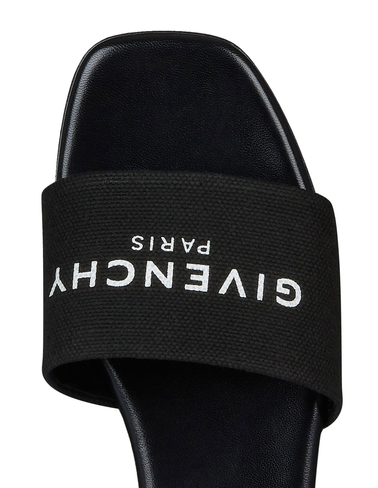 Shop Givenchy 4g Flat Mules In Black Canvas