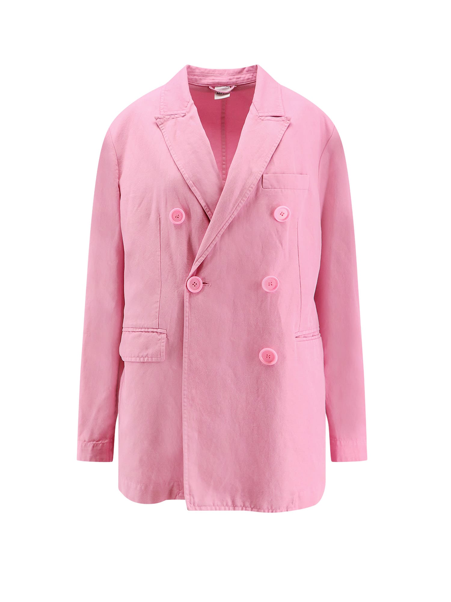 Aspesi Double Breasted Long Sleeve Blazer In Pink