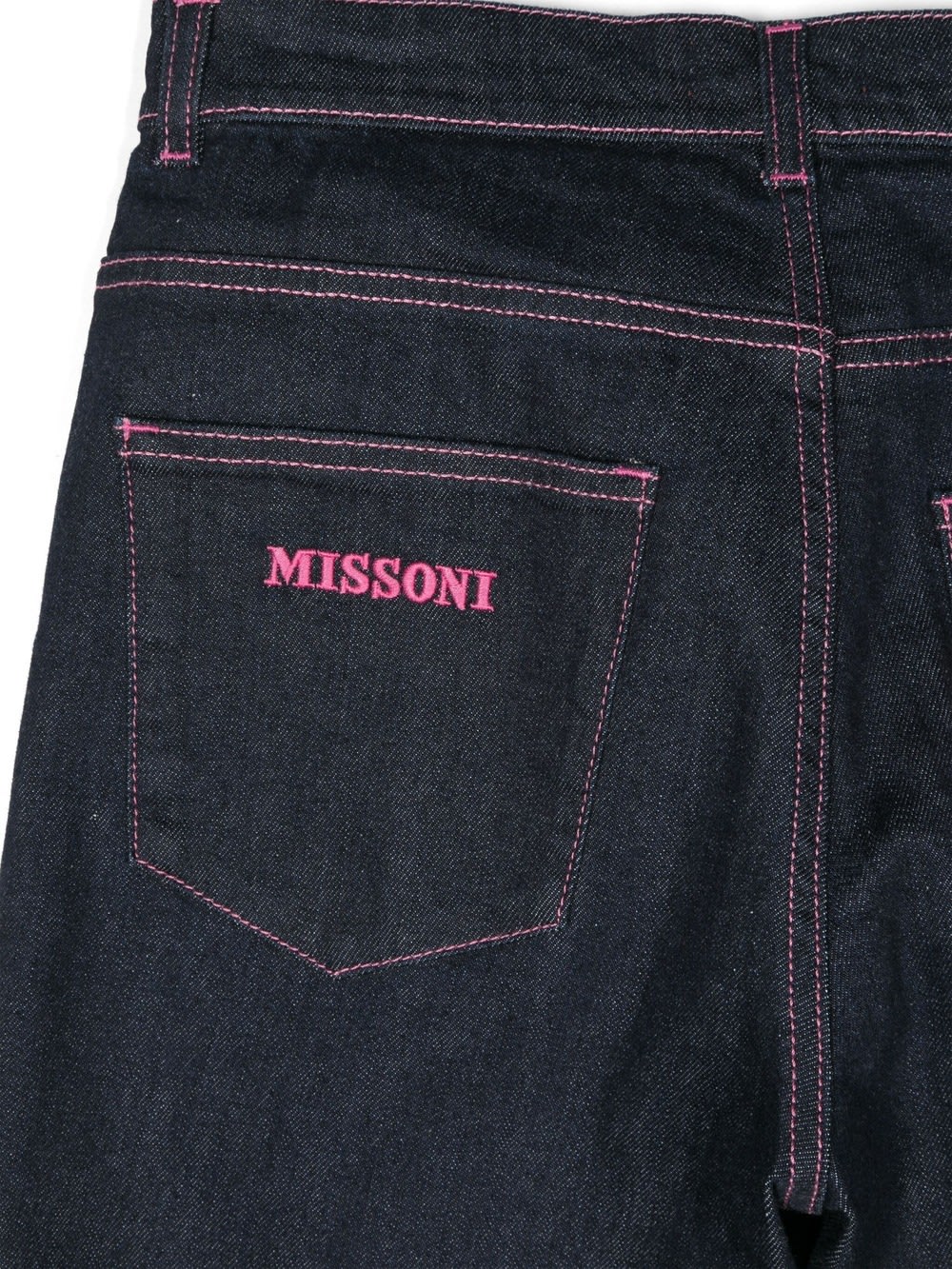 MISSONI DARK BLUE JEANS WITH LOGO AND ZIGZAG PATTERN 