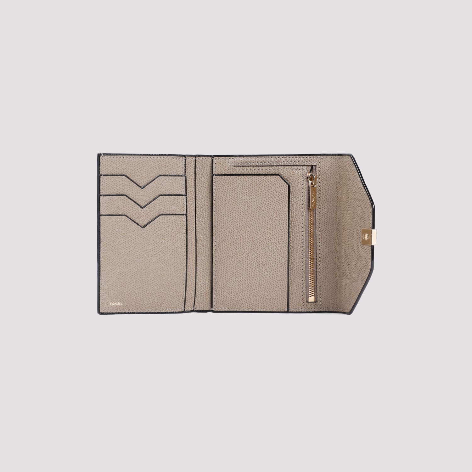 Shop Valextra Iside Wallet In Mo Oyster