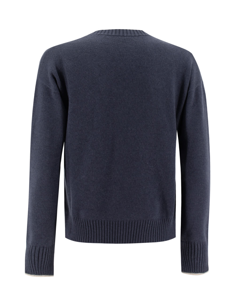 Brunello Cucinelli Long-sleeved V-neck Sweater In Night Sky
