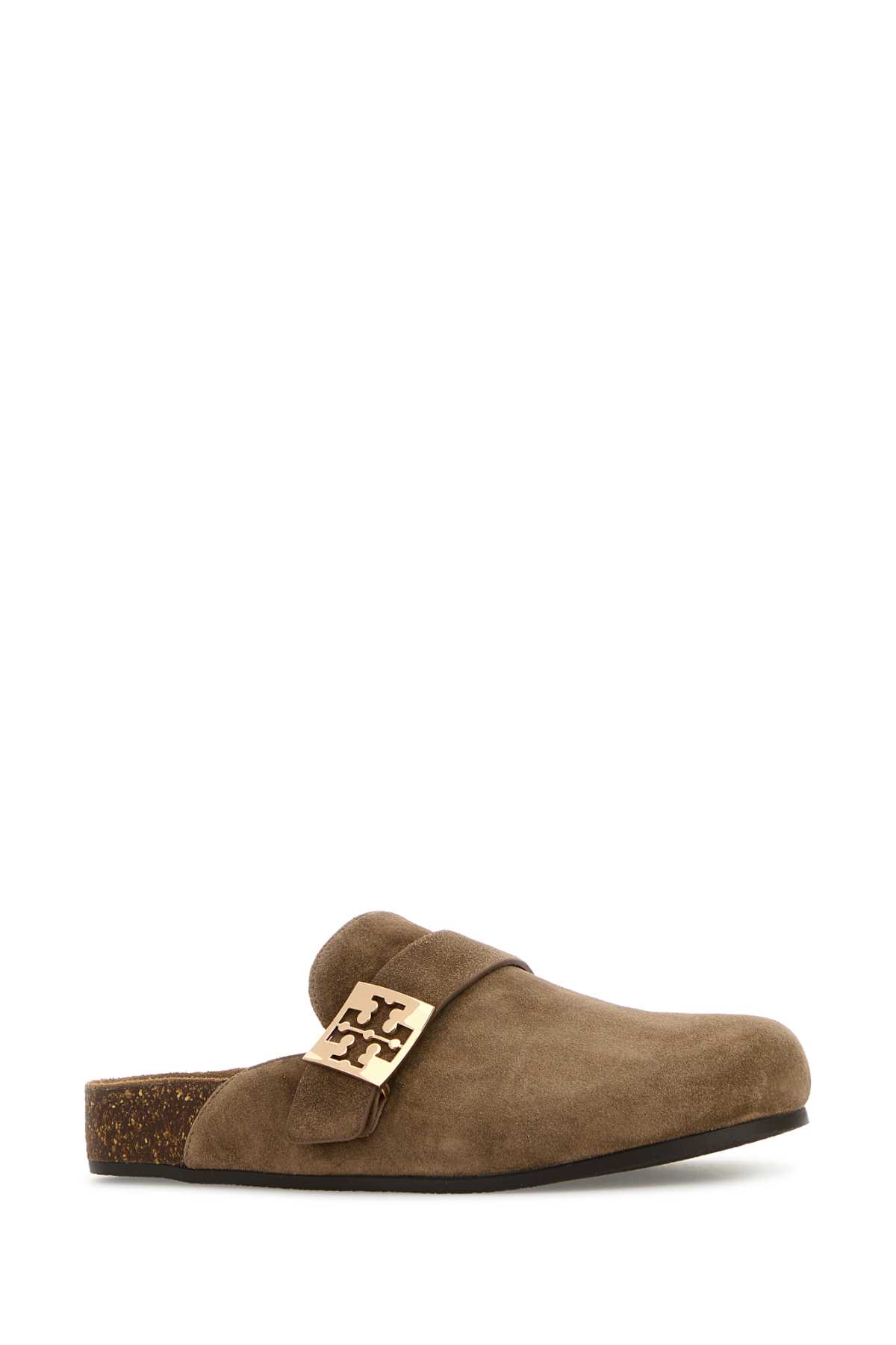 Tory Burch Beige Suede Mellow Slippers In Brown