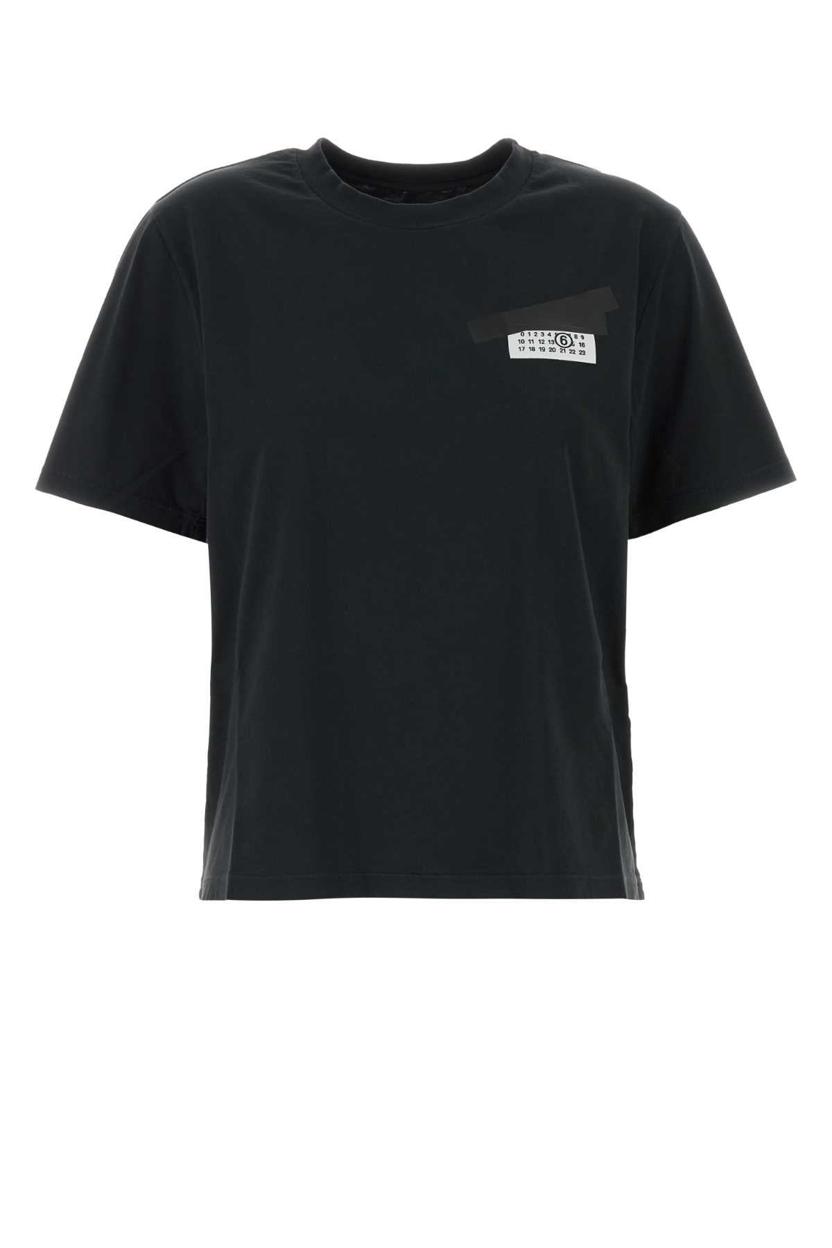 Mm6 Maison Margiela Slate Cotton T-shirt In Black