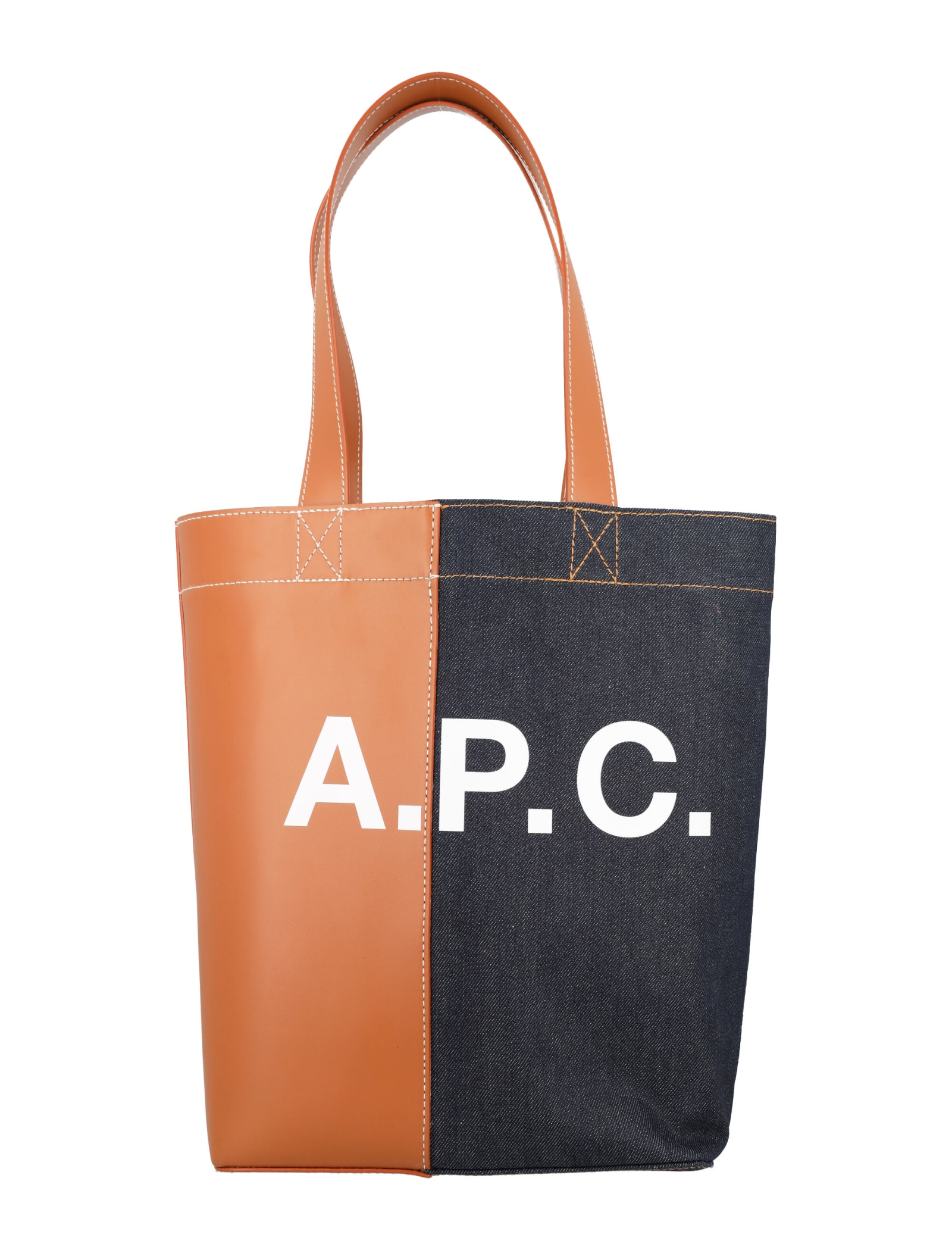 Shop Apc Axel N/s Tote Bag In Caramel