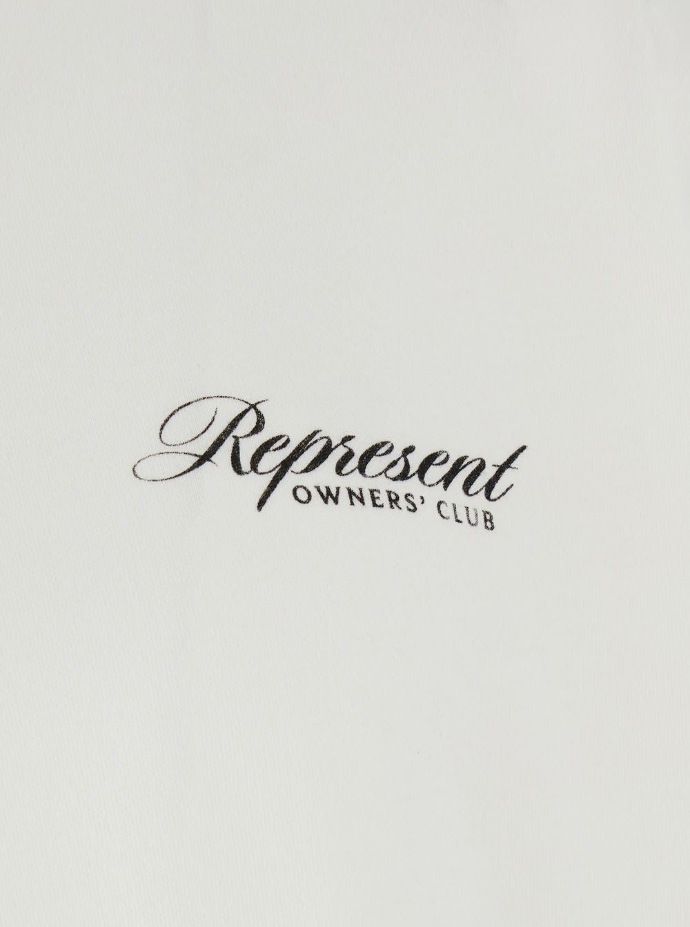 Represent White Crewneck T-shirt With With Front And Back Owners Club Print In Cotton Man