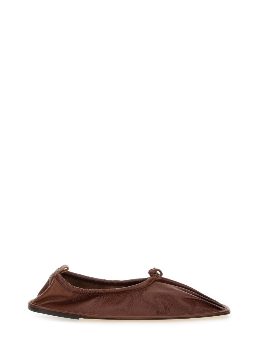 Hereu Elasticated Detail Square-toe Flat Shoes