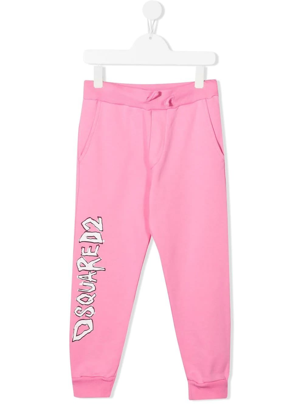 Dsquared2 Kids Pink Joggers With Graffiti Style Contrast Logo