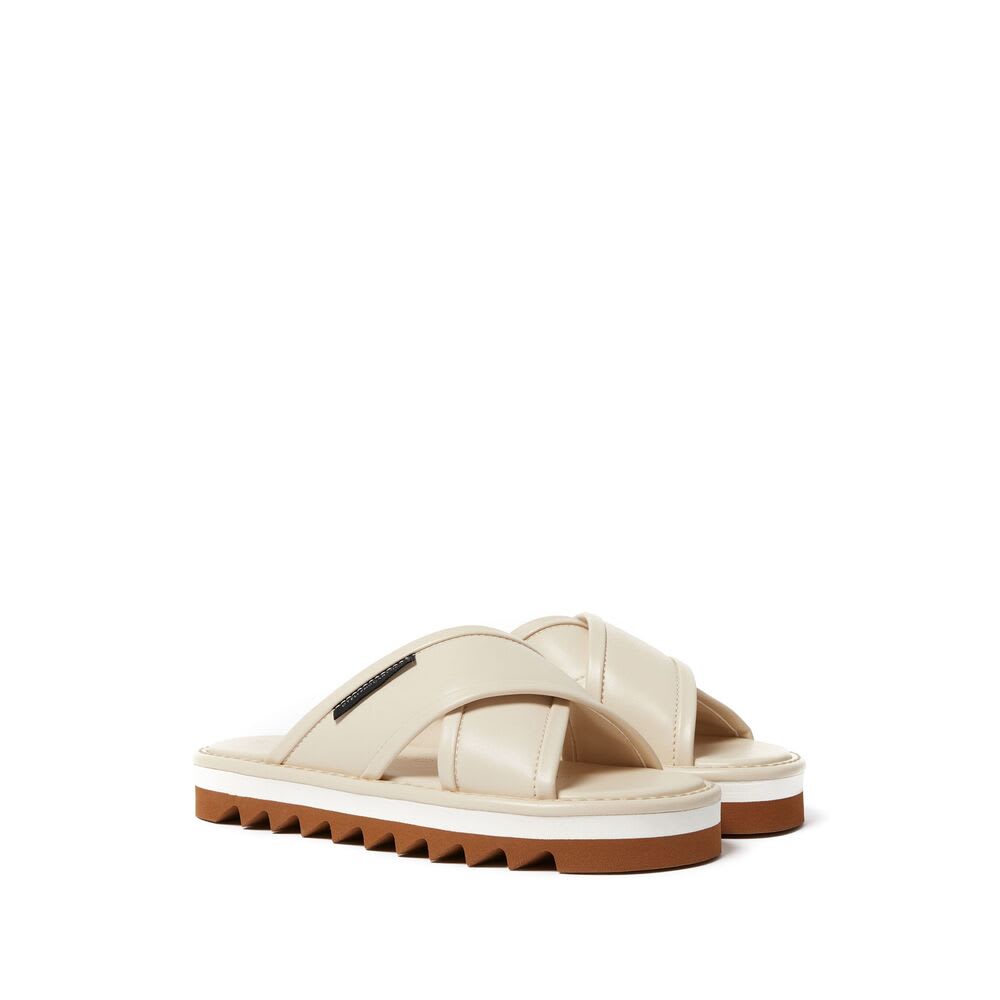 Stella Mccartney Slide Sandals With Application In Neutral