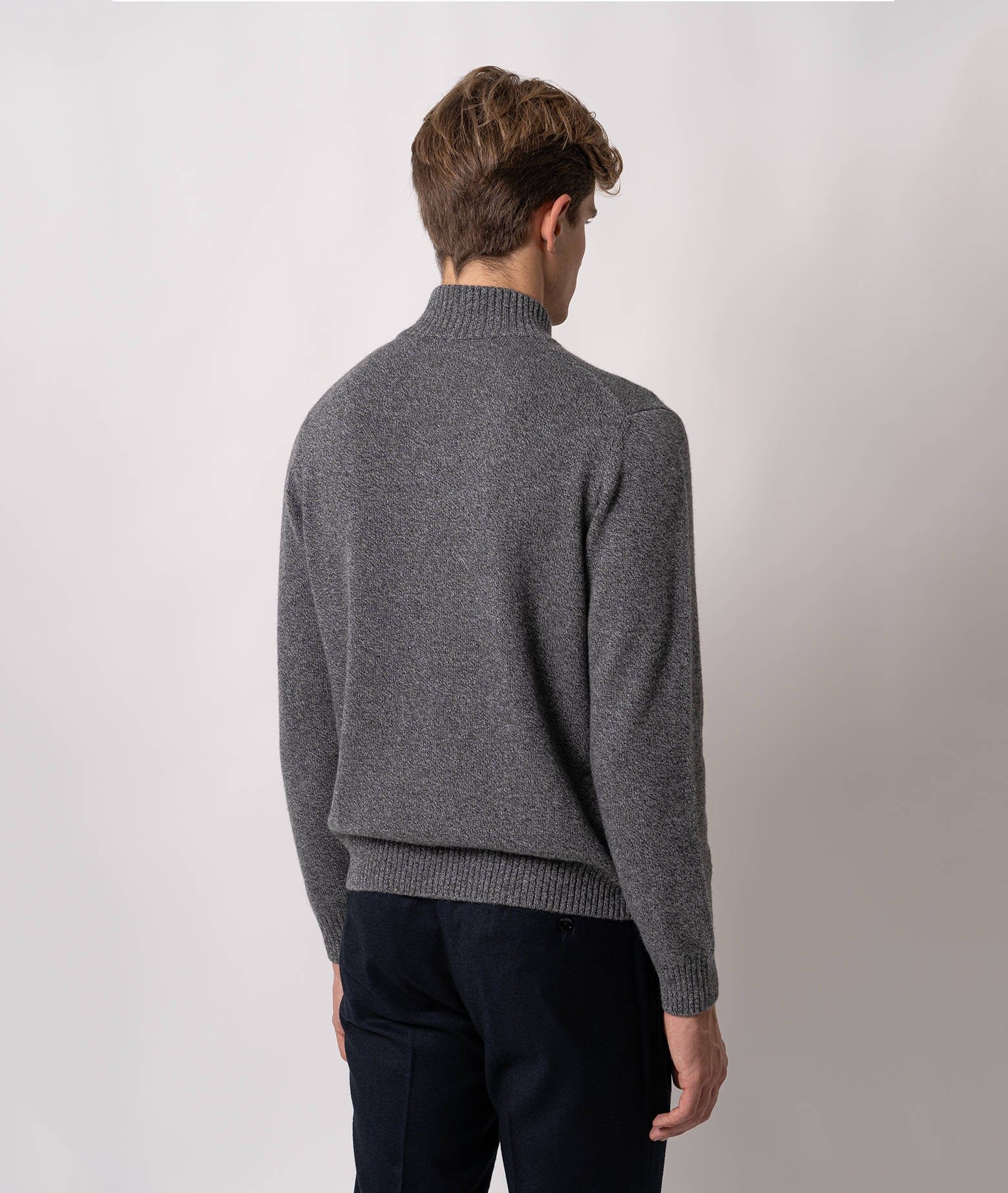 Larusmiani Half-zip Cashmere Sweater Anversa Sweater In Gray