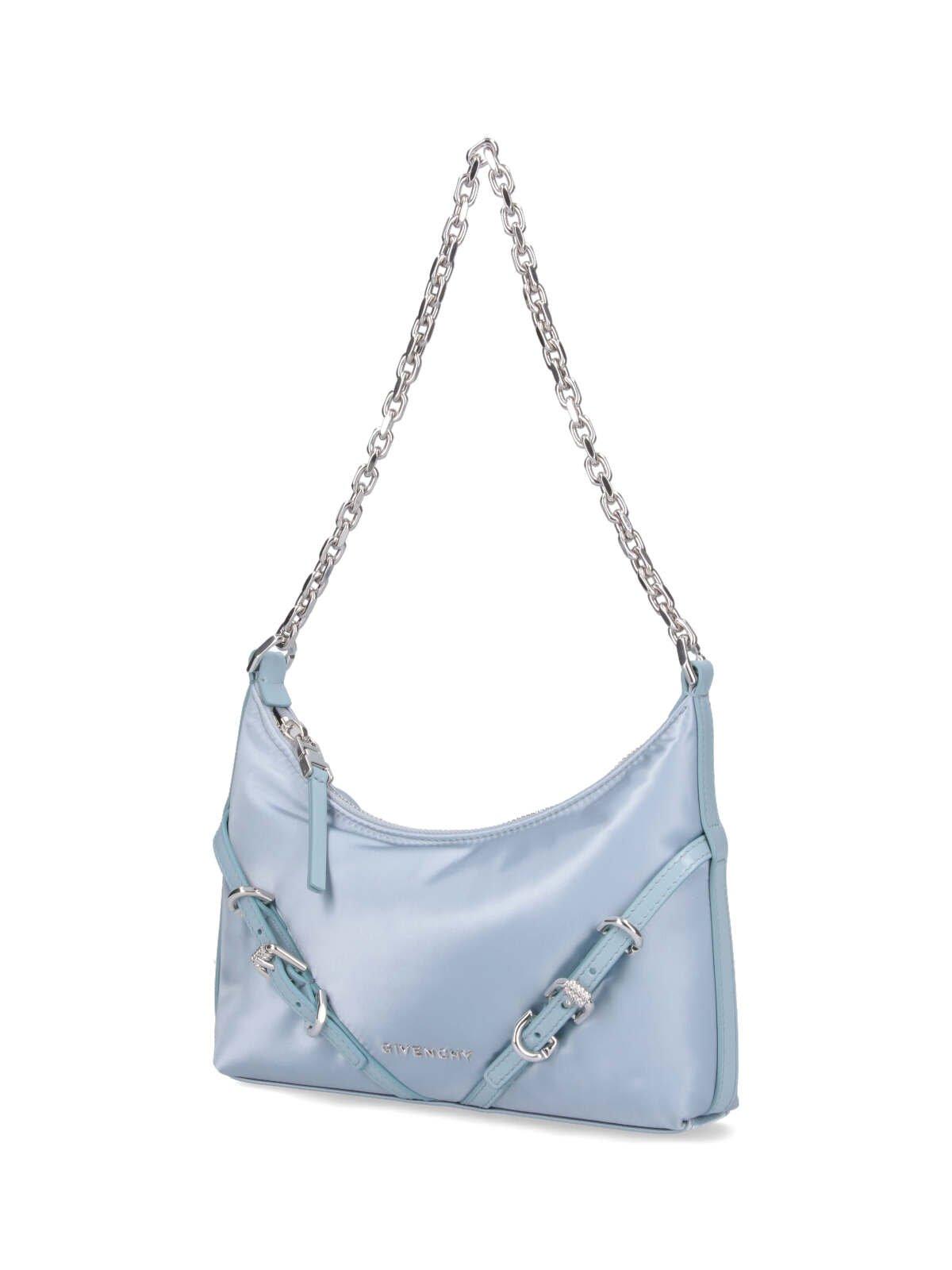 Shop Givenchy Voyou Party Buckle Detailed Shoulder Bag In Baby Blue