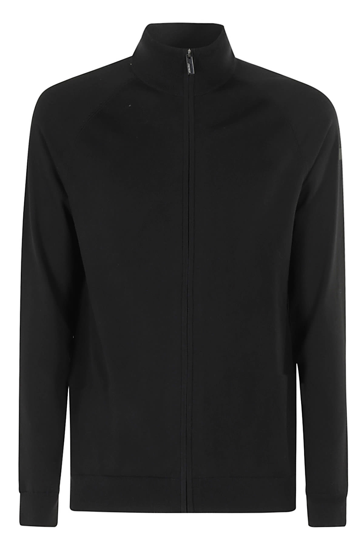 Shop Rrd - Roberto Ricci Design Amos Cotton Full Zip Knit In Nero