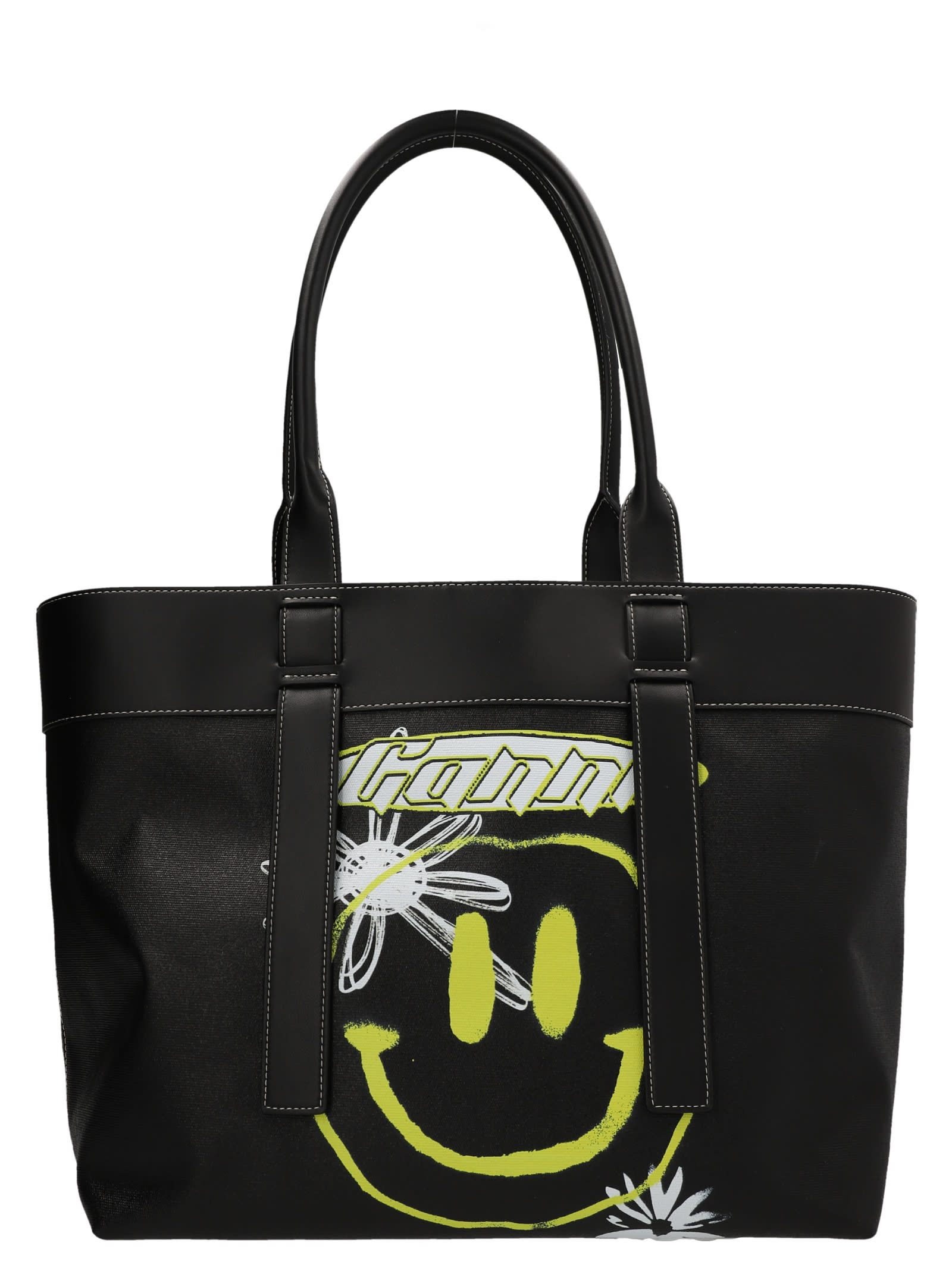 Ganni Logo Print Shopping Bag