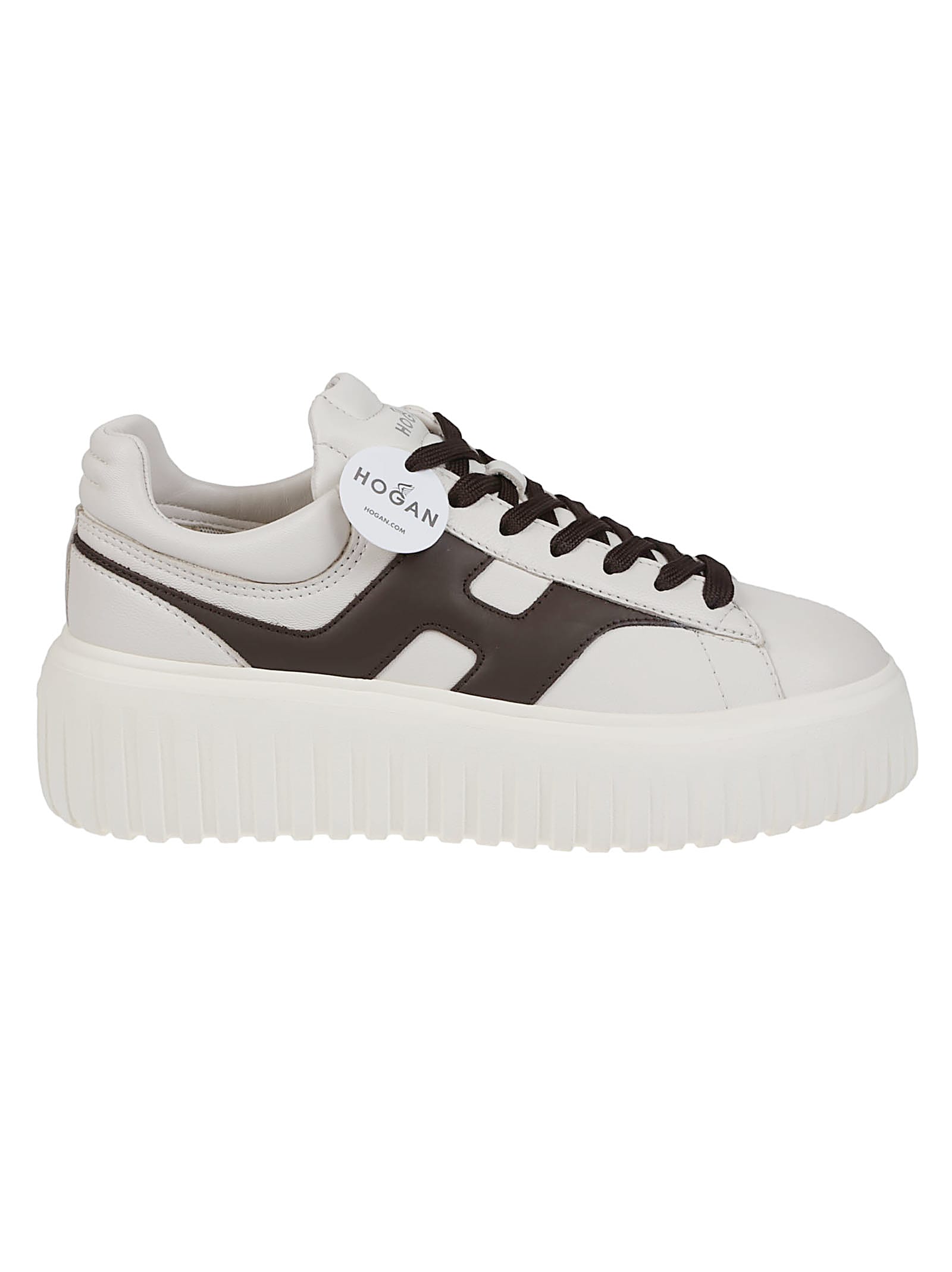 Hogan Beige Sneakers With Chunky Ridged Sole