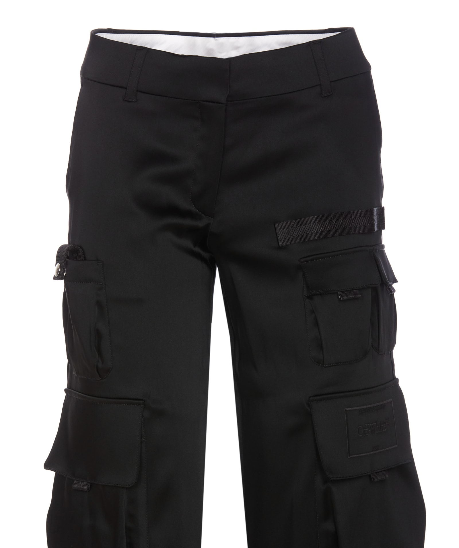Shop Off-white Satin Toybox Pants In Black