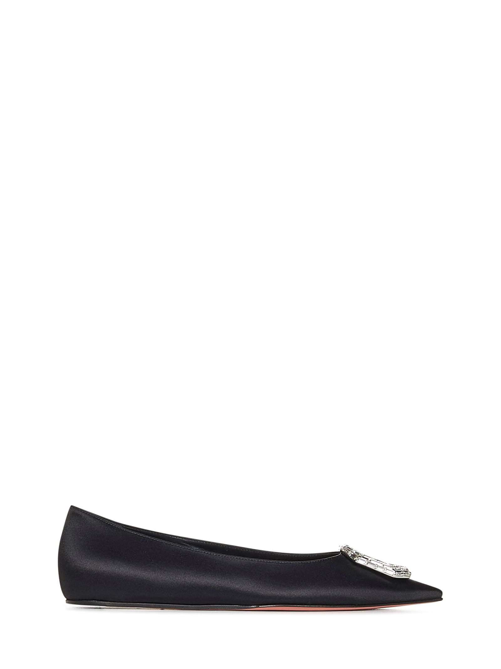 Shop Amina Muaddi Camelia Flat Ballet Shoes In Black