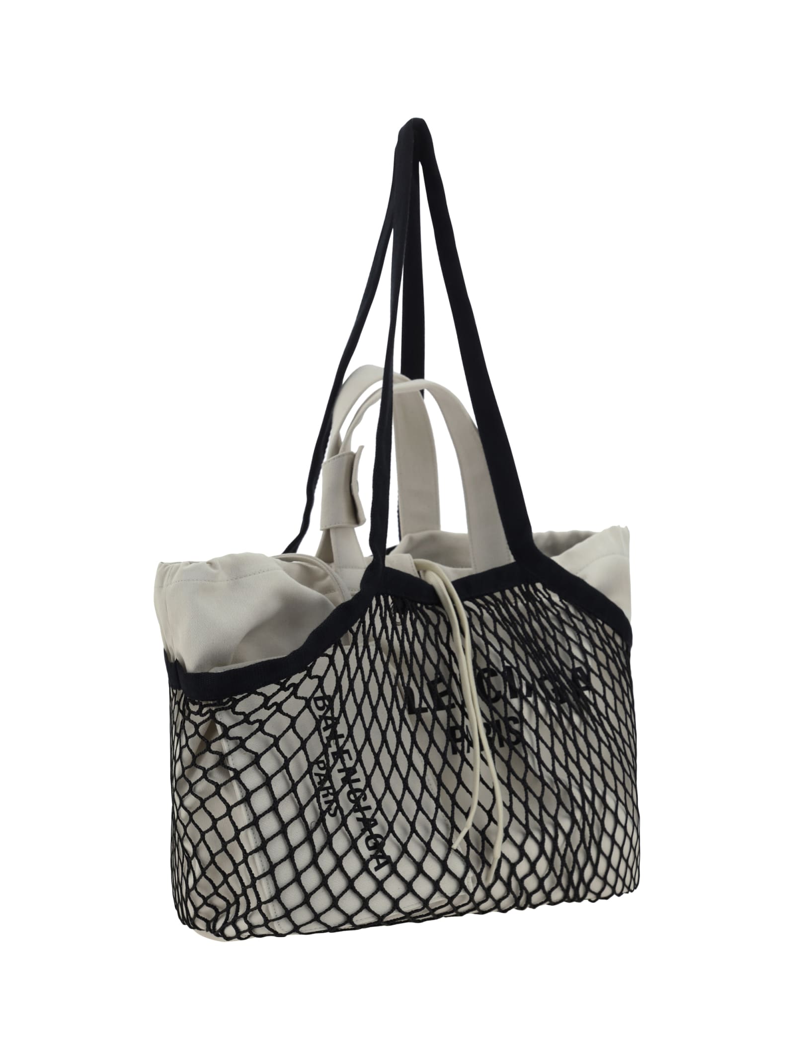 Balenciaga 24/7 Shopping Handbag In Washed Nat/blk/l Blk
