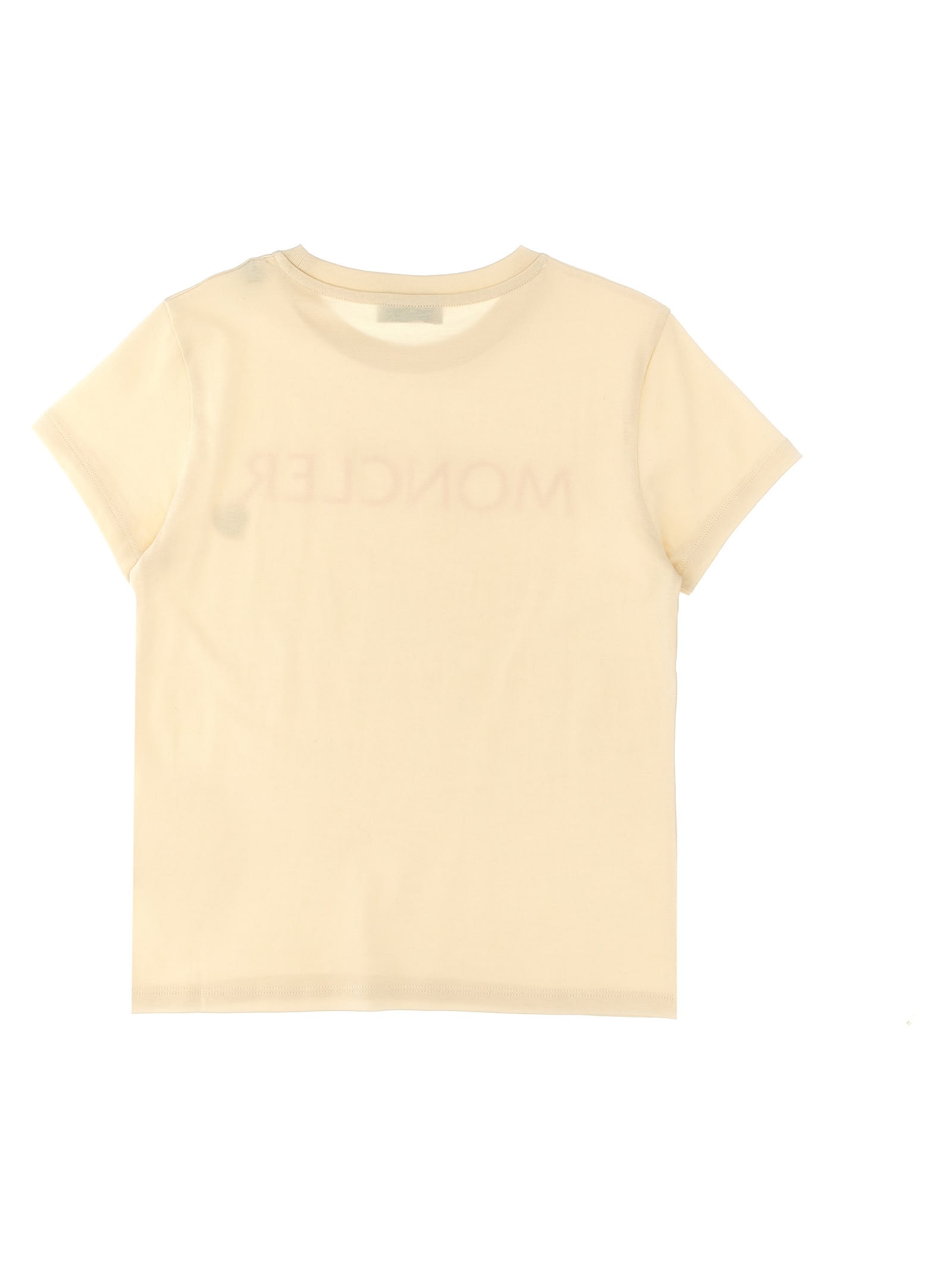 Shop Moncler Logo Embroidery T-shirt In White