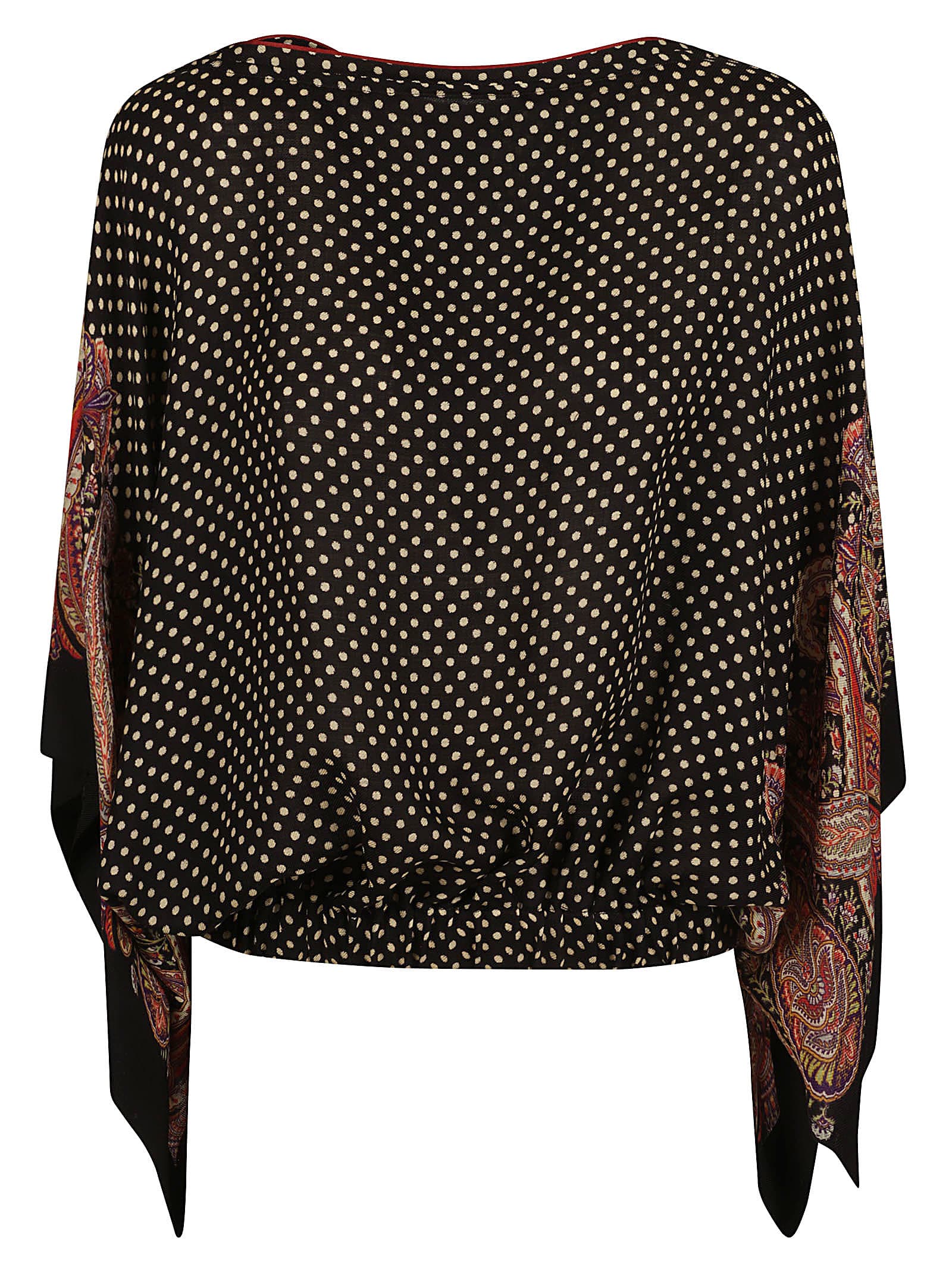 Etro Dotted Print Blouse In Black