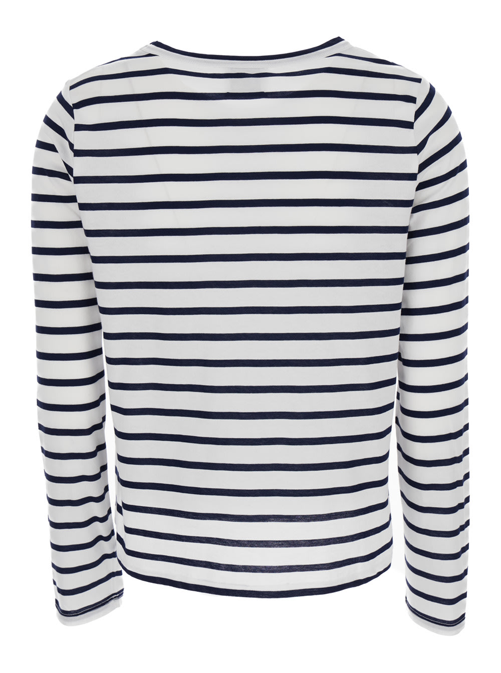 Shop Allude White Striped Long Sleeve T-shirt In Cotton Woman In White/black