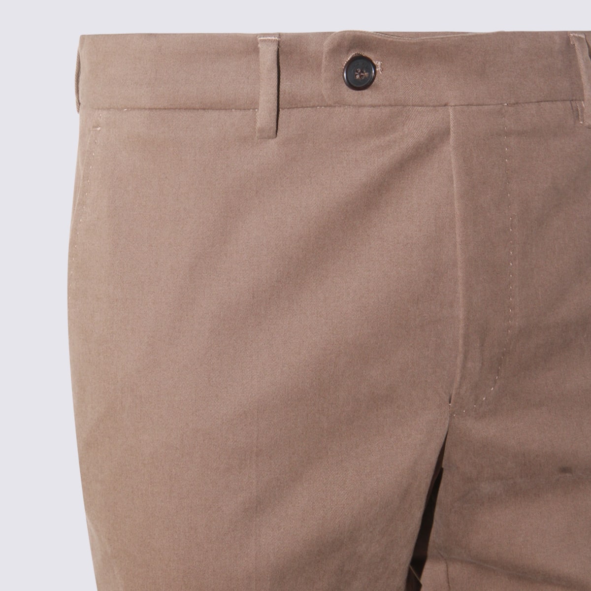 Incotex Tapered Wool Trousers In Beige In Brown