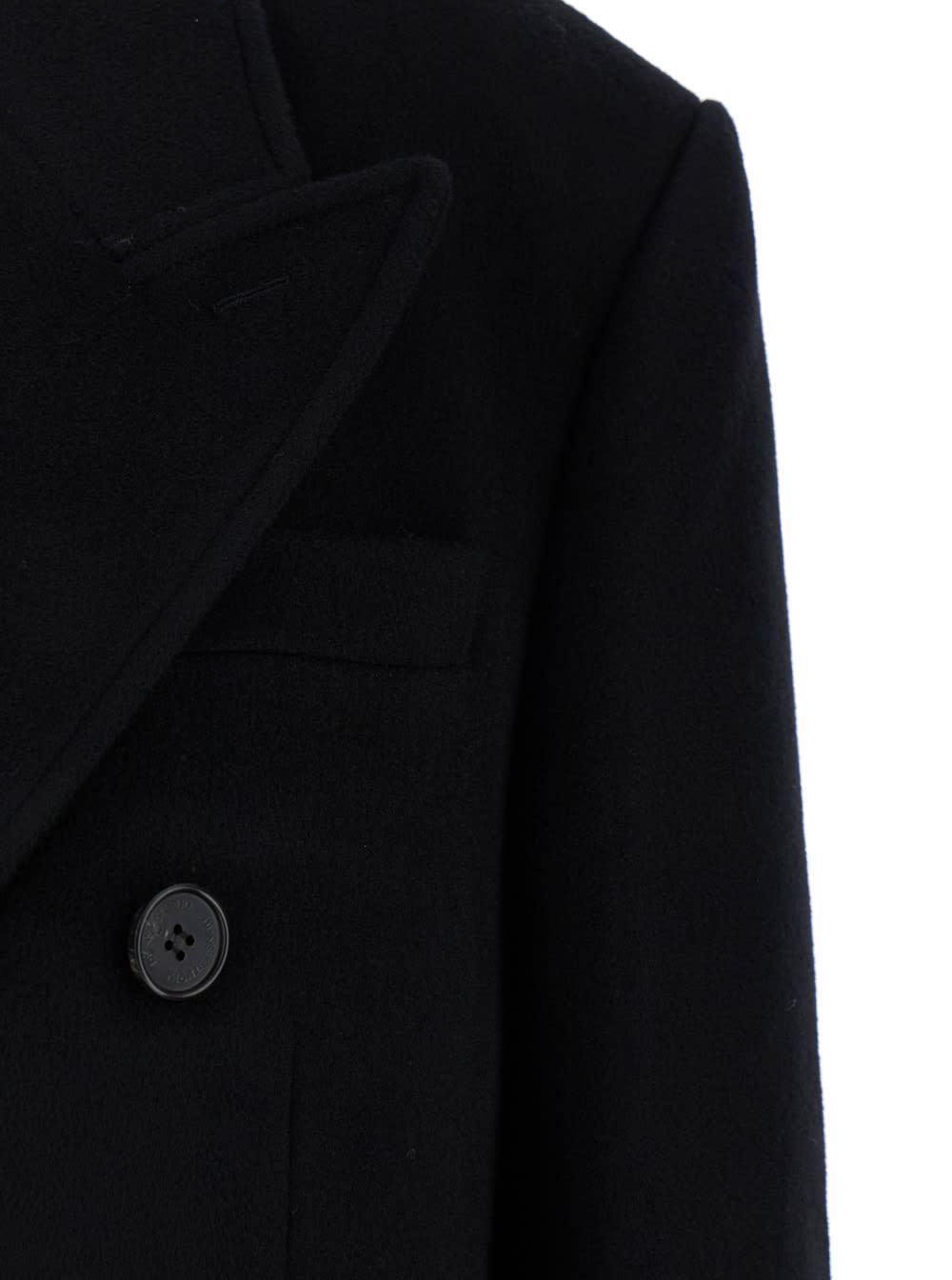 Shop Dunst Unisex Tailored Double-breasted Wool Coat In Black