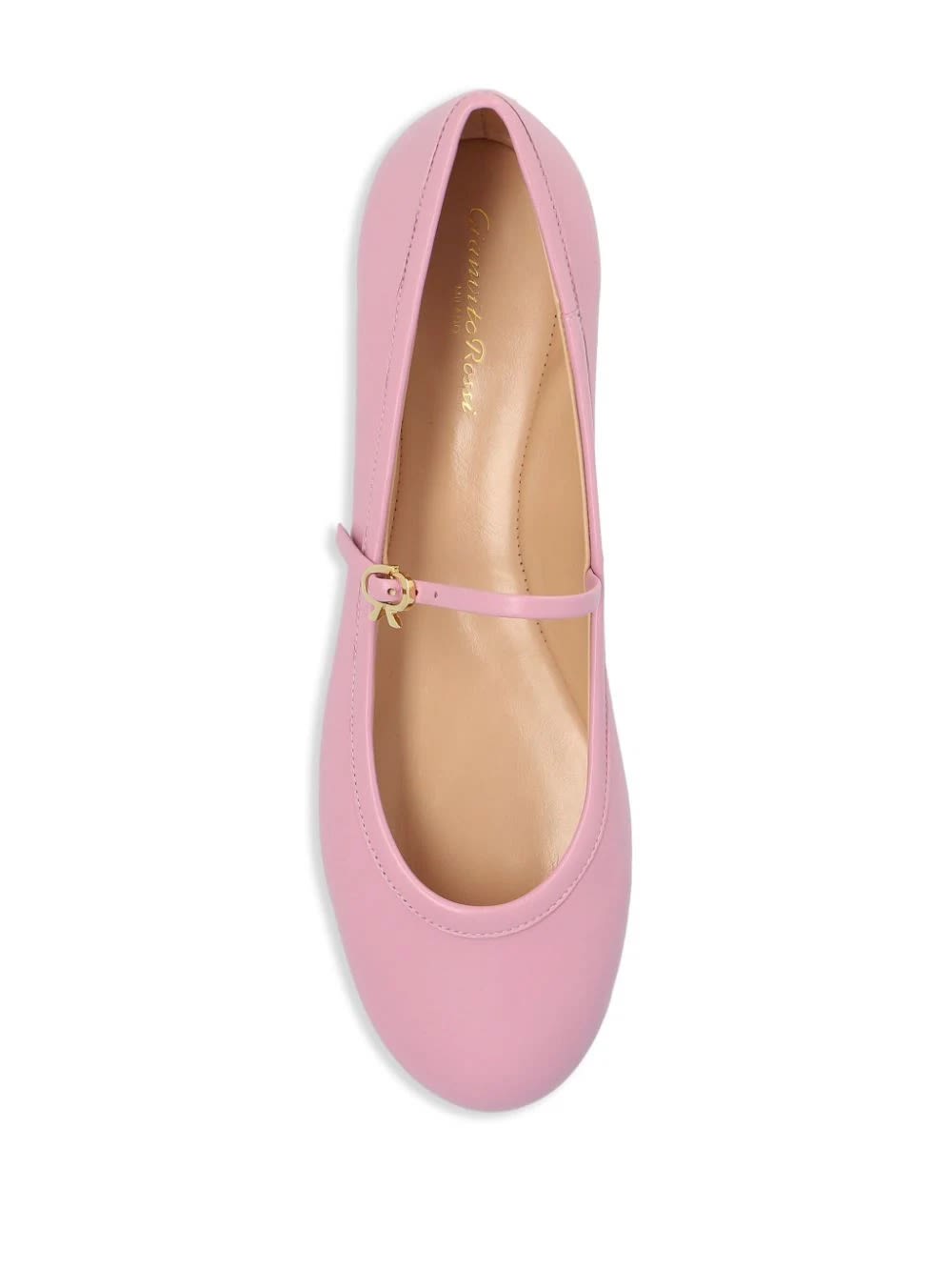 Shop Gianvito Rossi Carla Flat Ballerinas In Pink Nappa