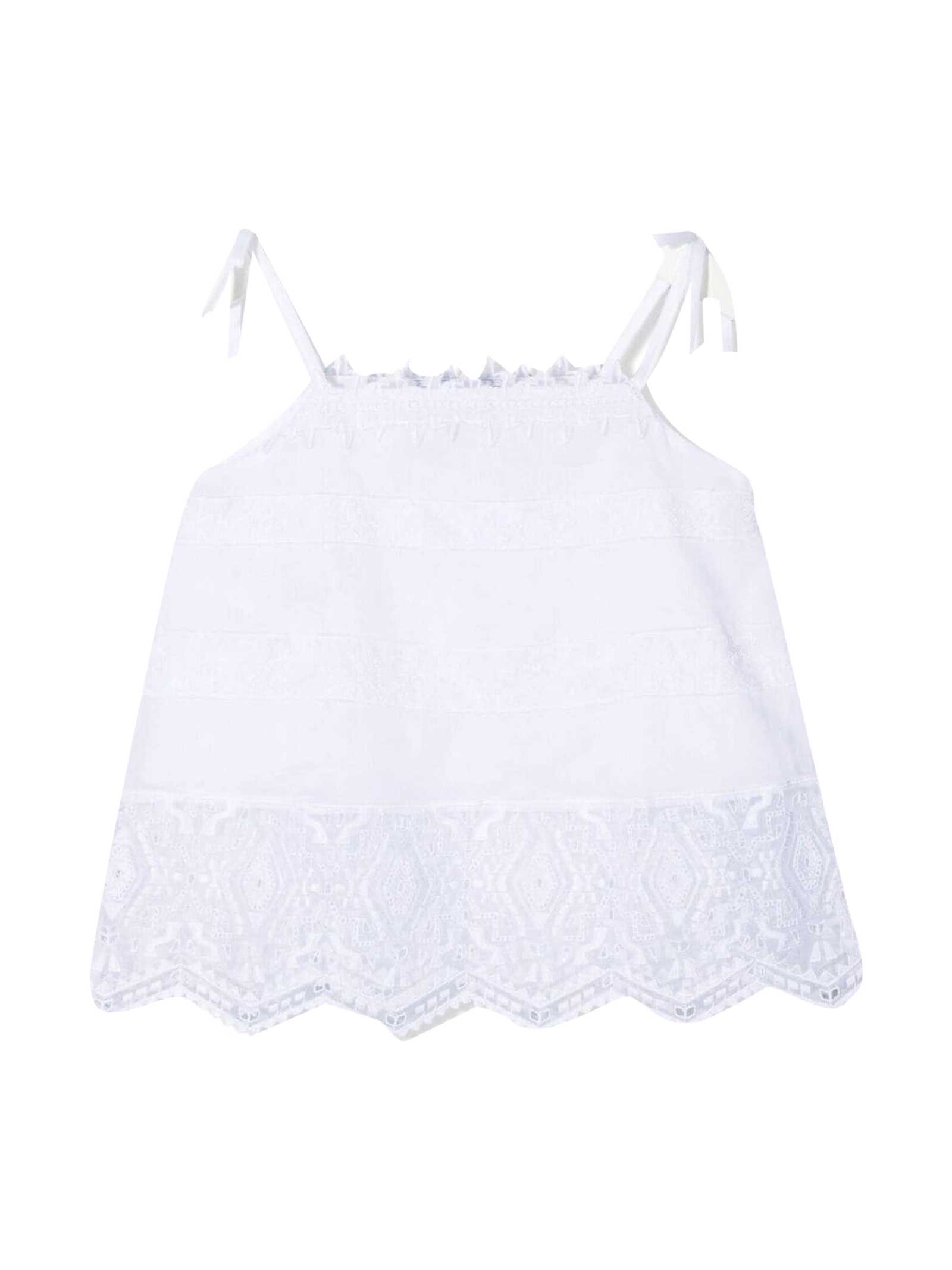 Ermanno Scervino Junior Tank Top With Embroidery