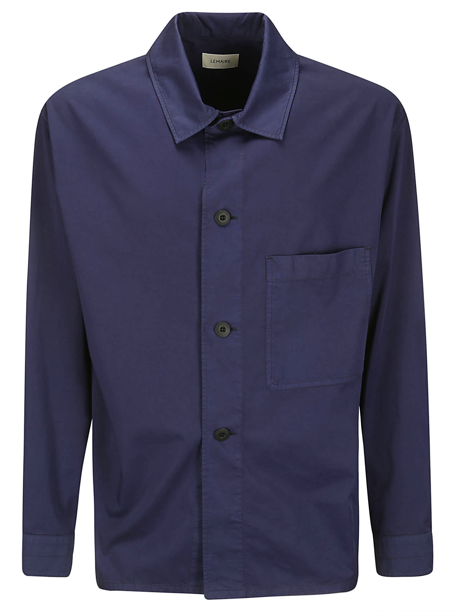 Shop Lemaire Ls Pyjama Shirt In Blue Violet