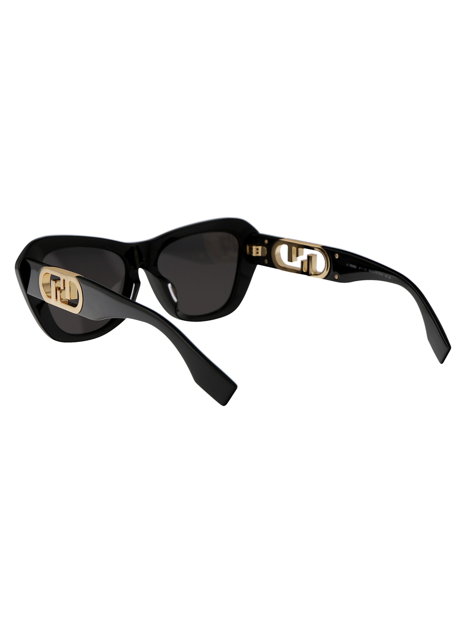 Shop Fendi Olock Sunglasses In 01a Shiny Black / Smoke