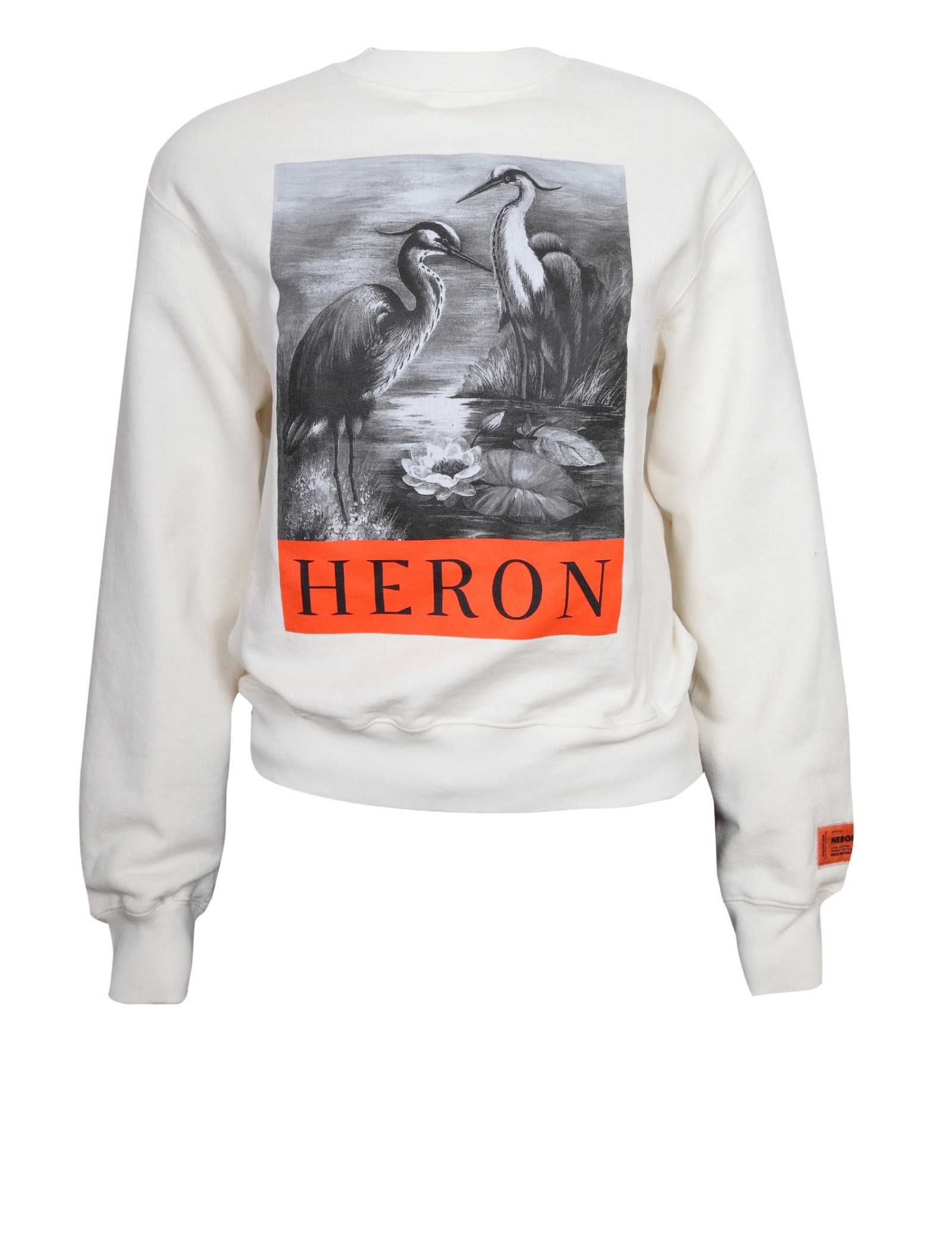 HERON PRESTON Cotton Sweatshirt With Heron Print