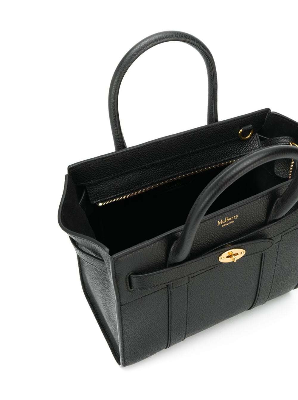 Shop Mulberry Batswater Small Black Leather Handbag  Woman