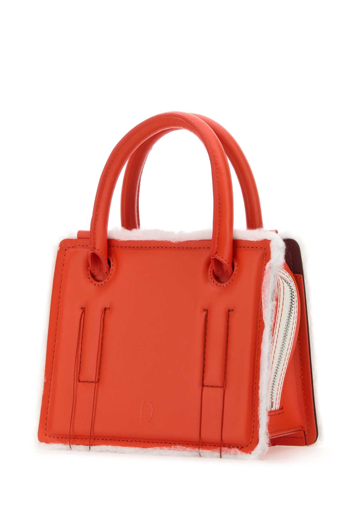 Shop Dentro Coral Leather Mini Otto Handbag In Red