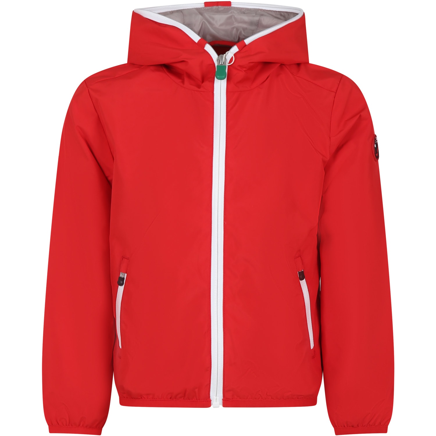 Shop Save The Duck Red Noel Windbreaker For Boy With Logo