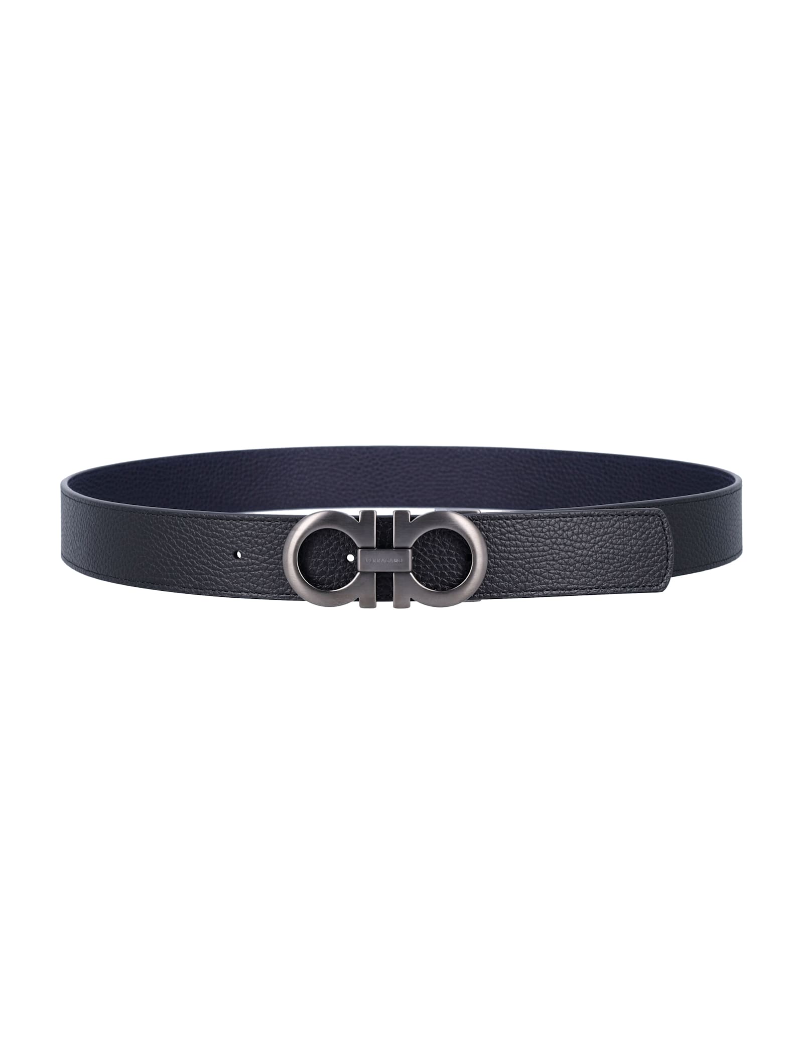 Ferragamo Reversible And Adjustable Gancini Belt In Black