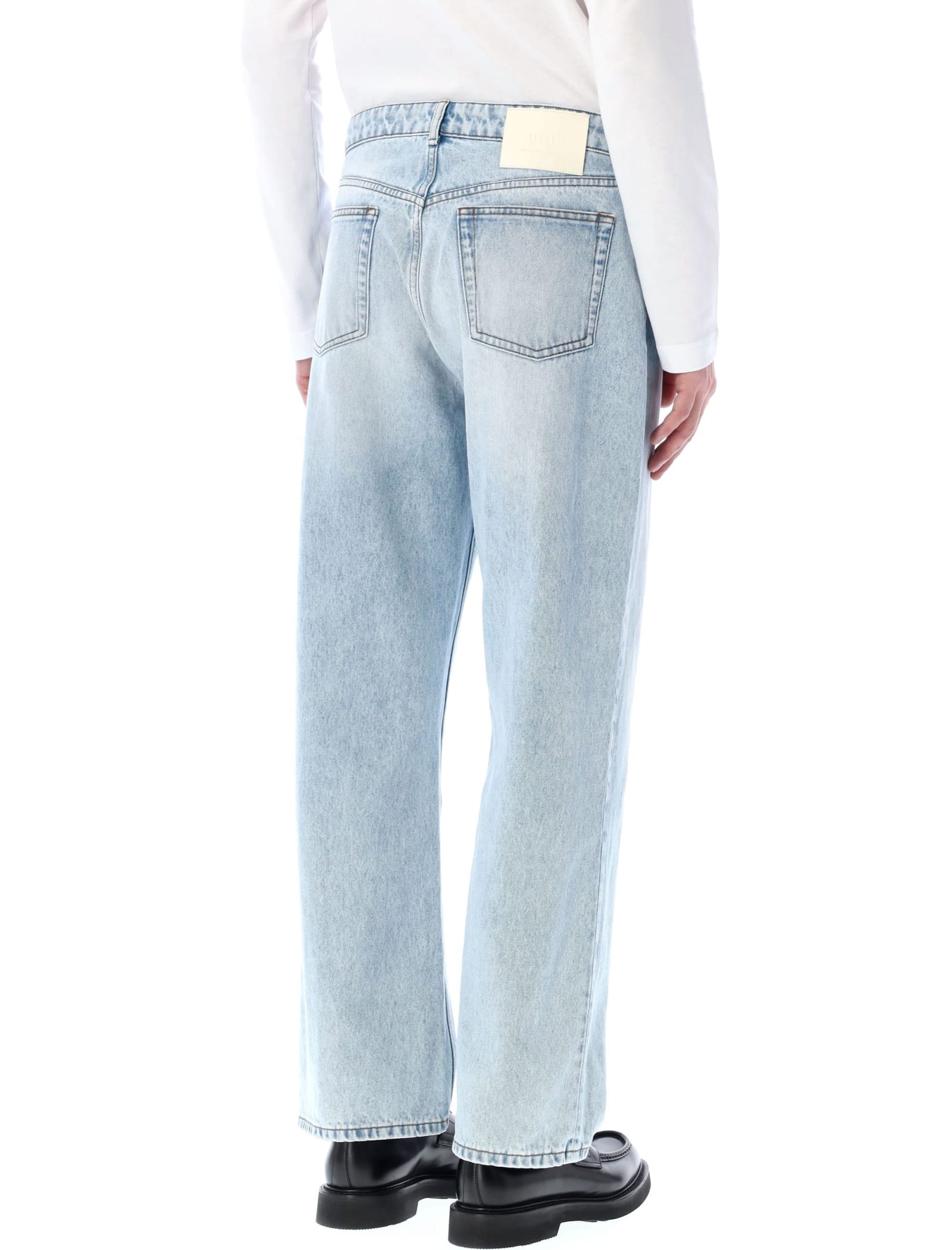 Shop Ami Alexandre Mattiussi Loose Fit Jeans In Light Blu