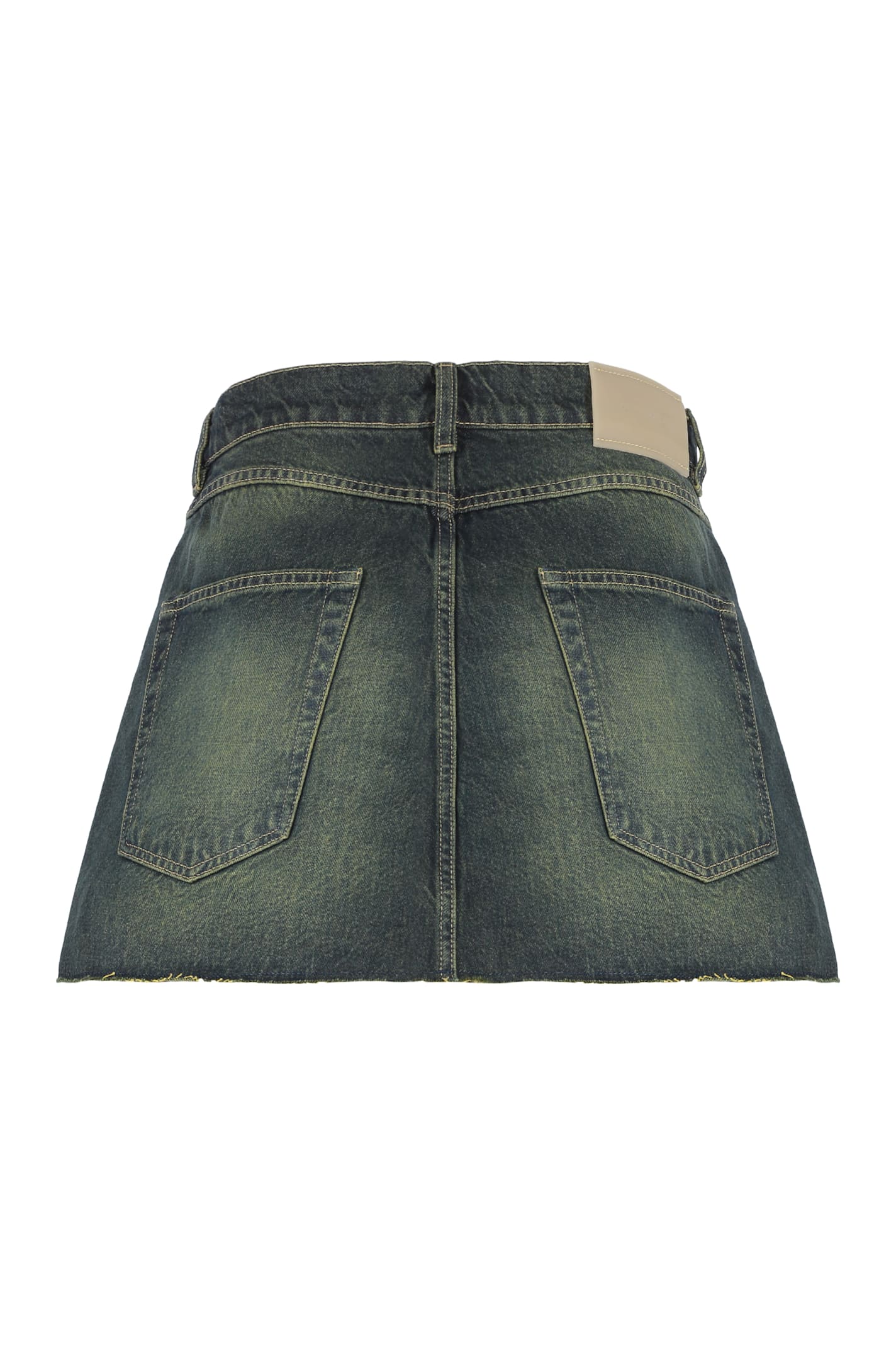 Our Legacy Malibu Skirt With Pockets And Frayed Hem In Denim