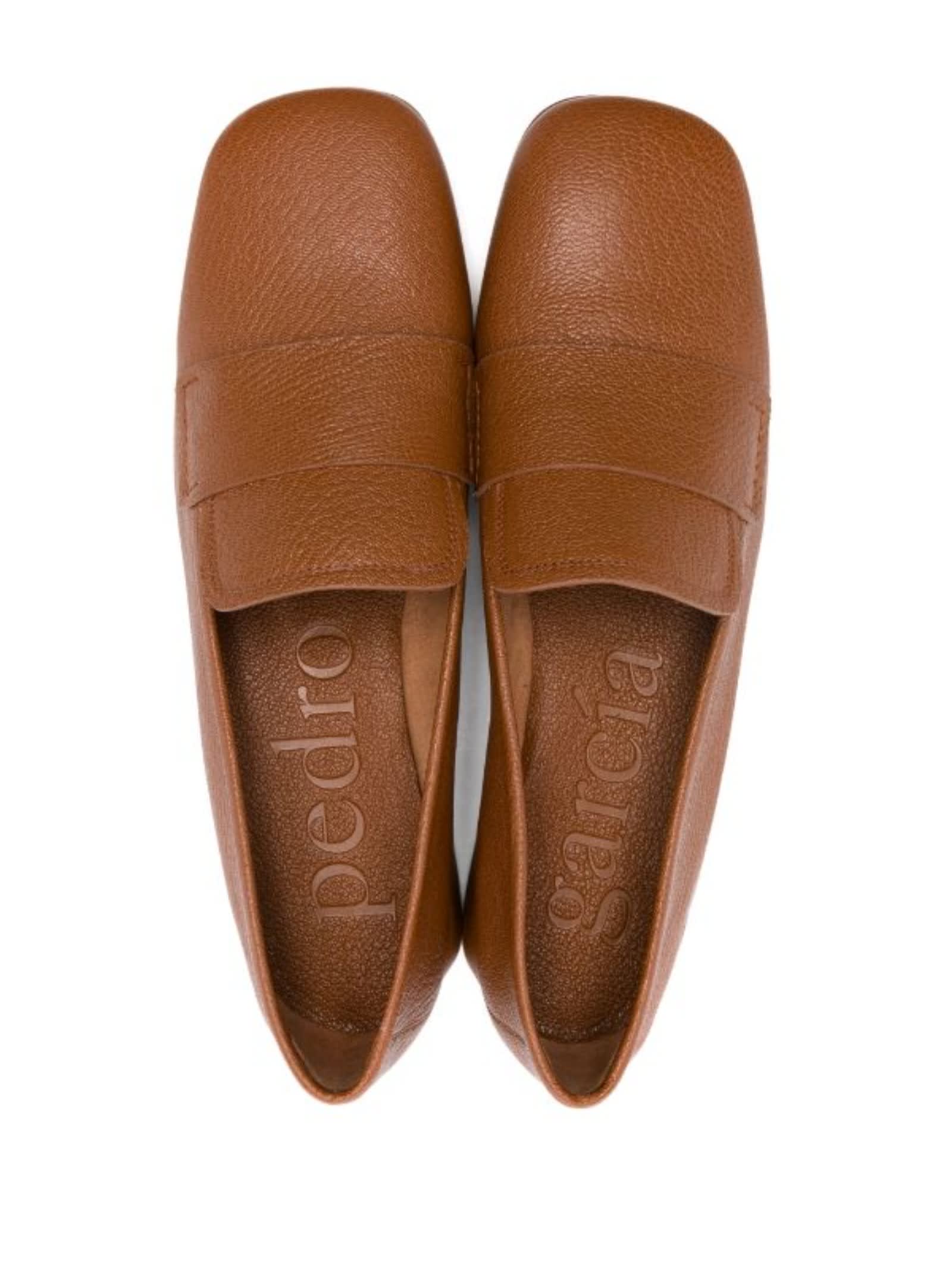 Shop Pedro Garcia Galit Leather Loafers In Brown