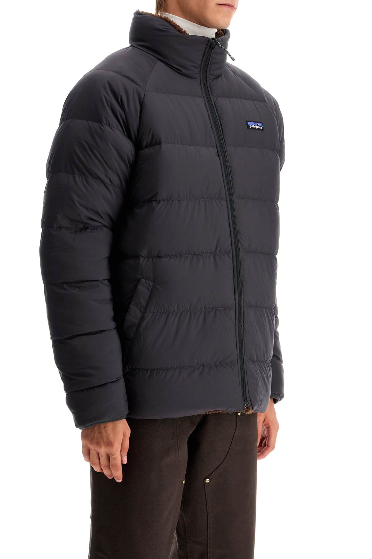 Shop Patagonia Silent Down Reversible P In Ink Black (black)