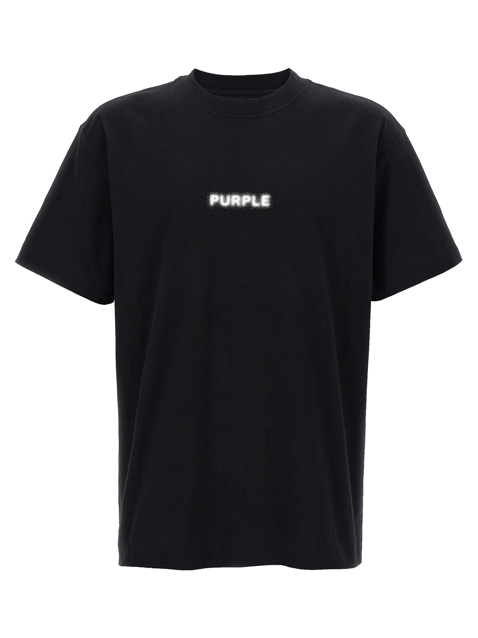 Purple Brand Textured Graphic Logo Tee In Black