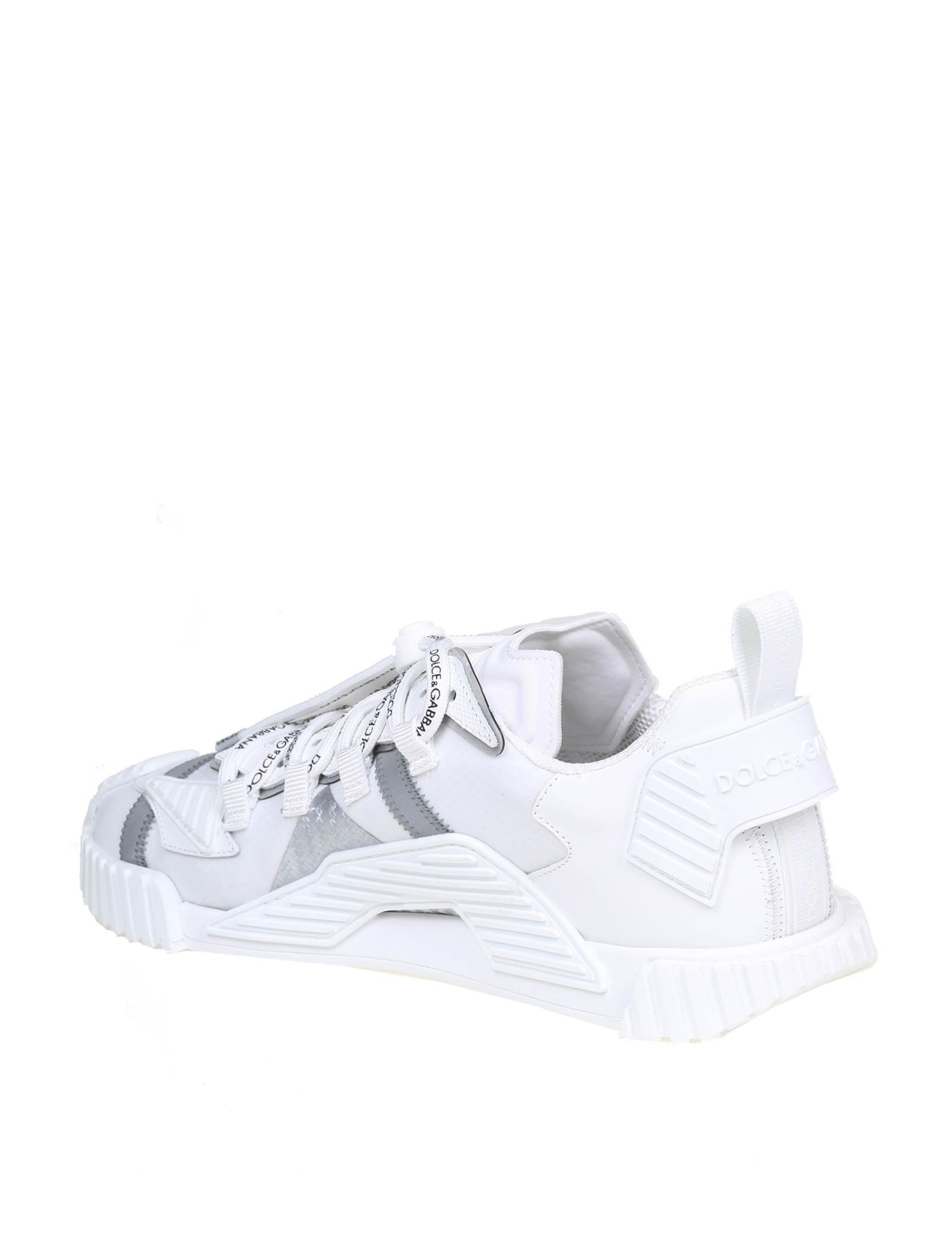 Shop Dolce & Gabbana Sneakers Ns1 In Leather, Mesh And Suede In White