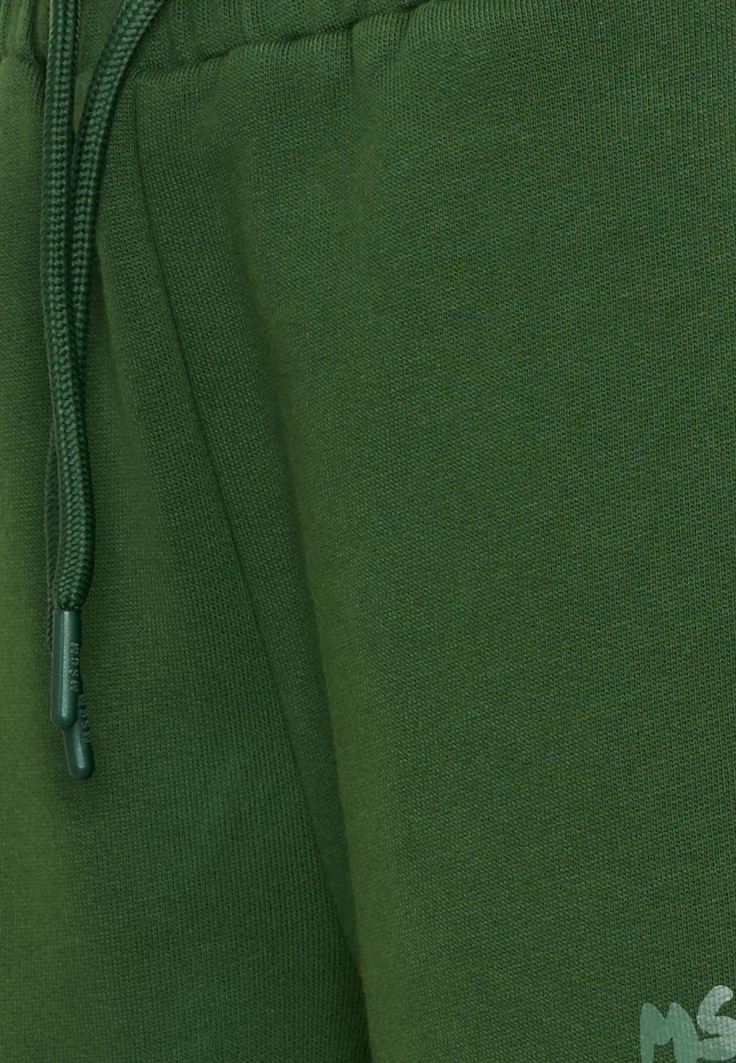 Msgm Green Sweatpants For Kids With Logo In Green