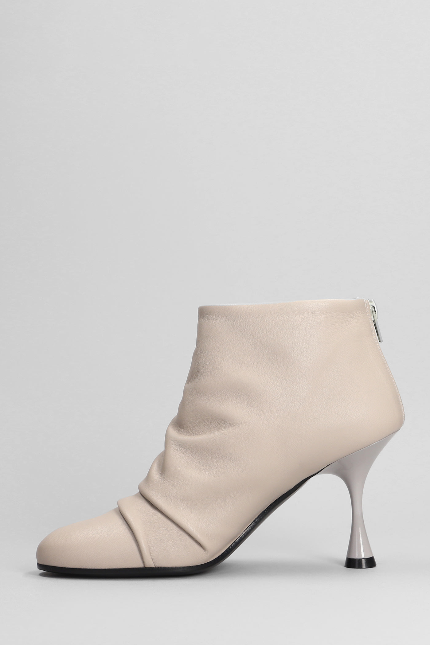 Shop Marc Ellis High Heels Ankle Boots In Grey Leather