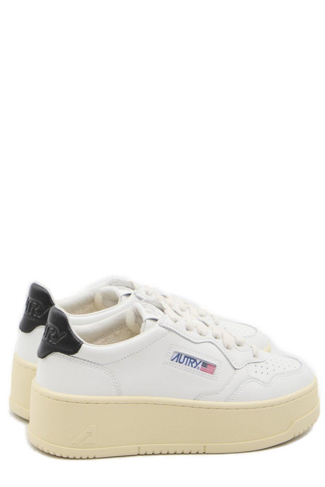 Autry Medalist Logo Embroidered Platform Sneakers In White