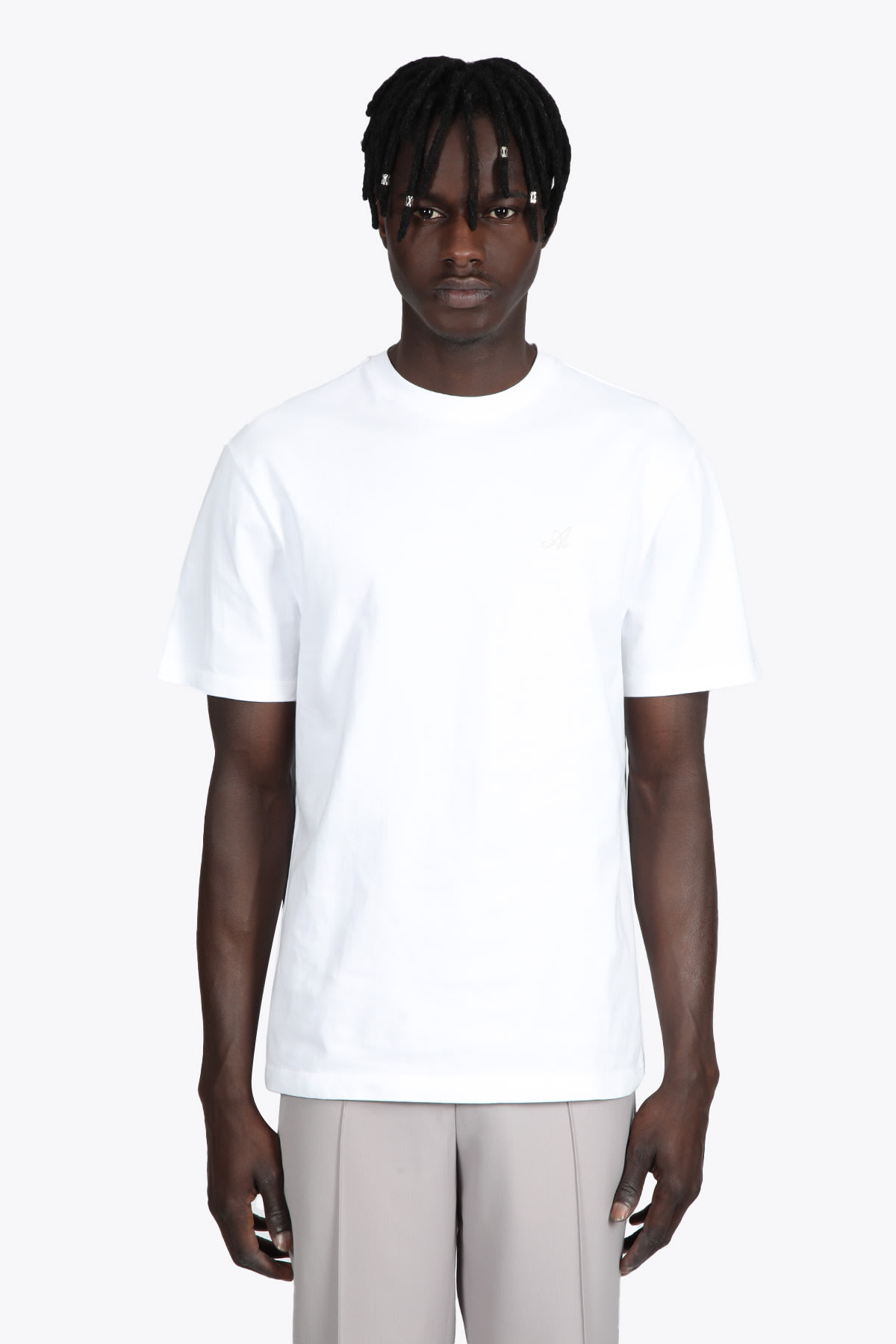 Axel Arigato Signature T-shirt White cotton t-shirt with A chest embroidery - Signature T-shirt