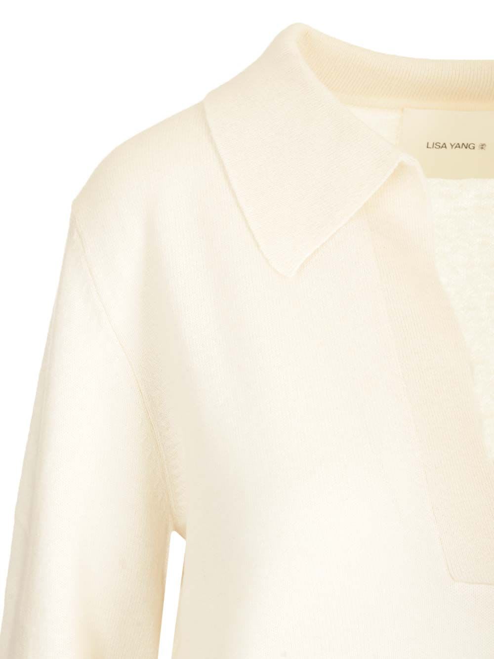 Lisa Yang Josefine Cream Sweater In White