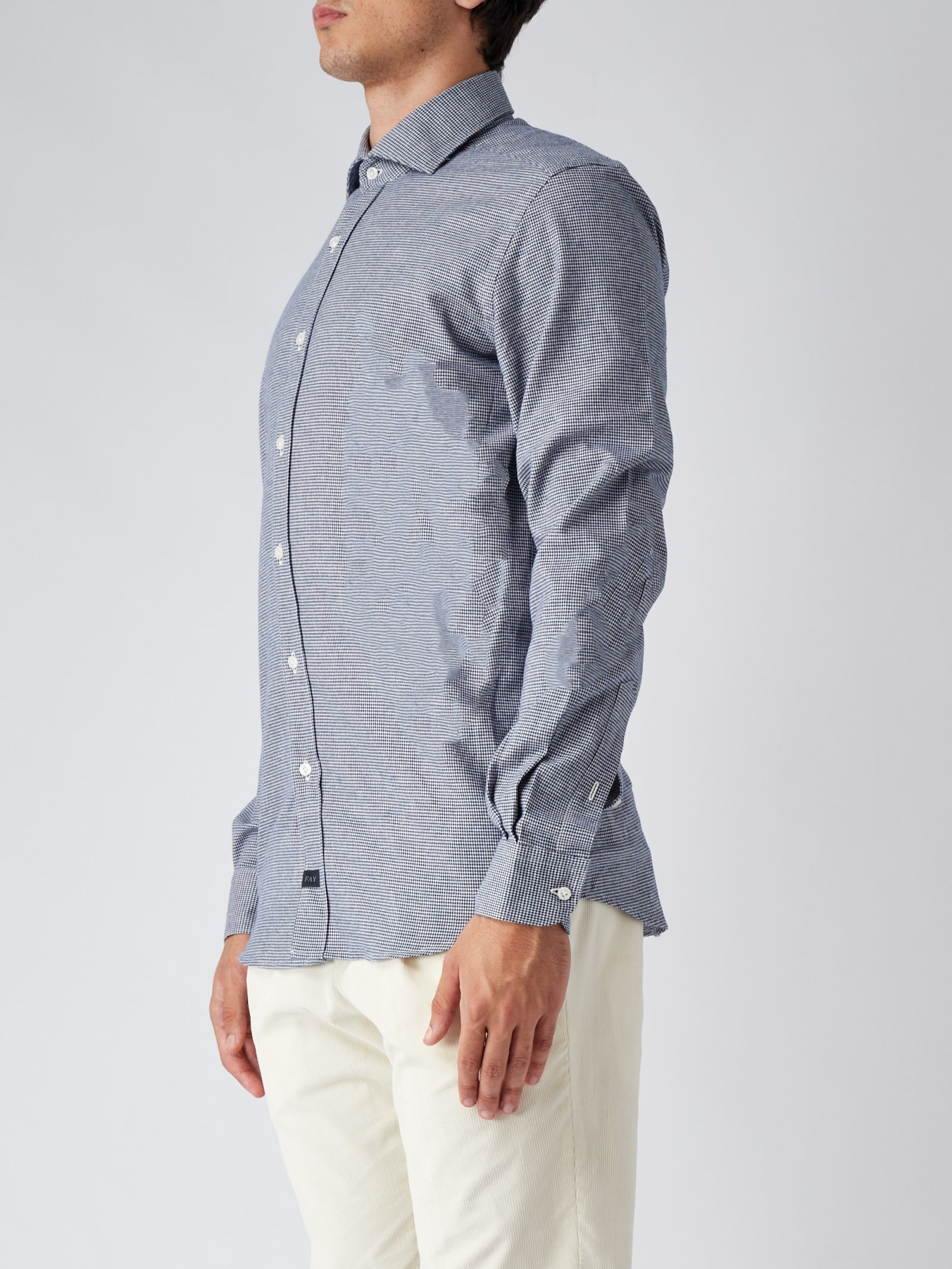 Fay Collo Francese Shirt In Blue