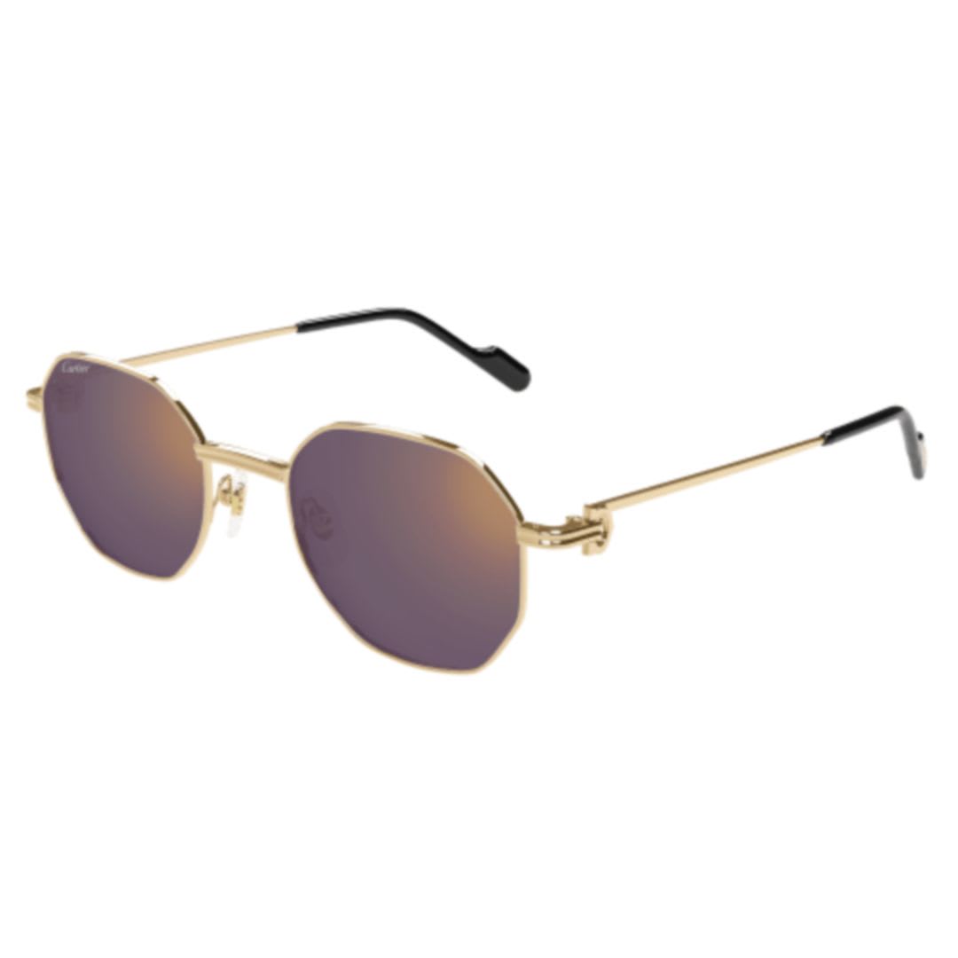Cartier Ct0500s-004 Gold-gold-violet In Multi