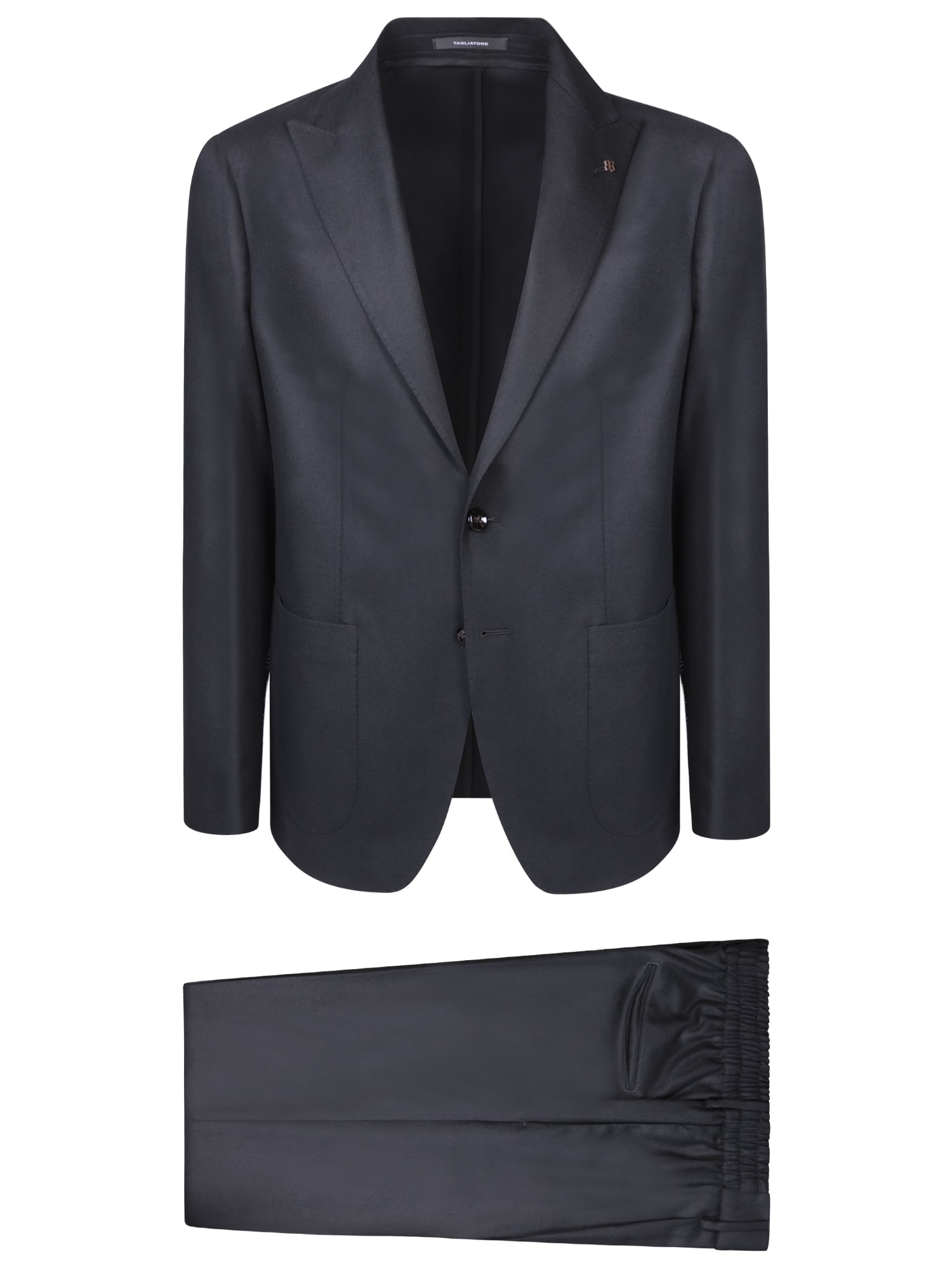 Shop Tagliatore Single-breasted Jacket Black Suit